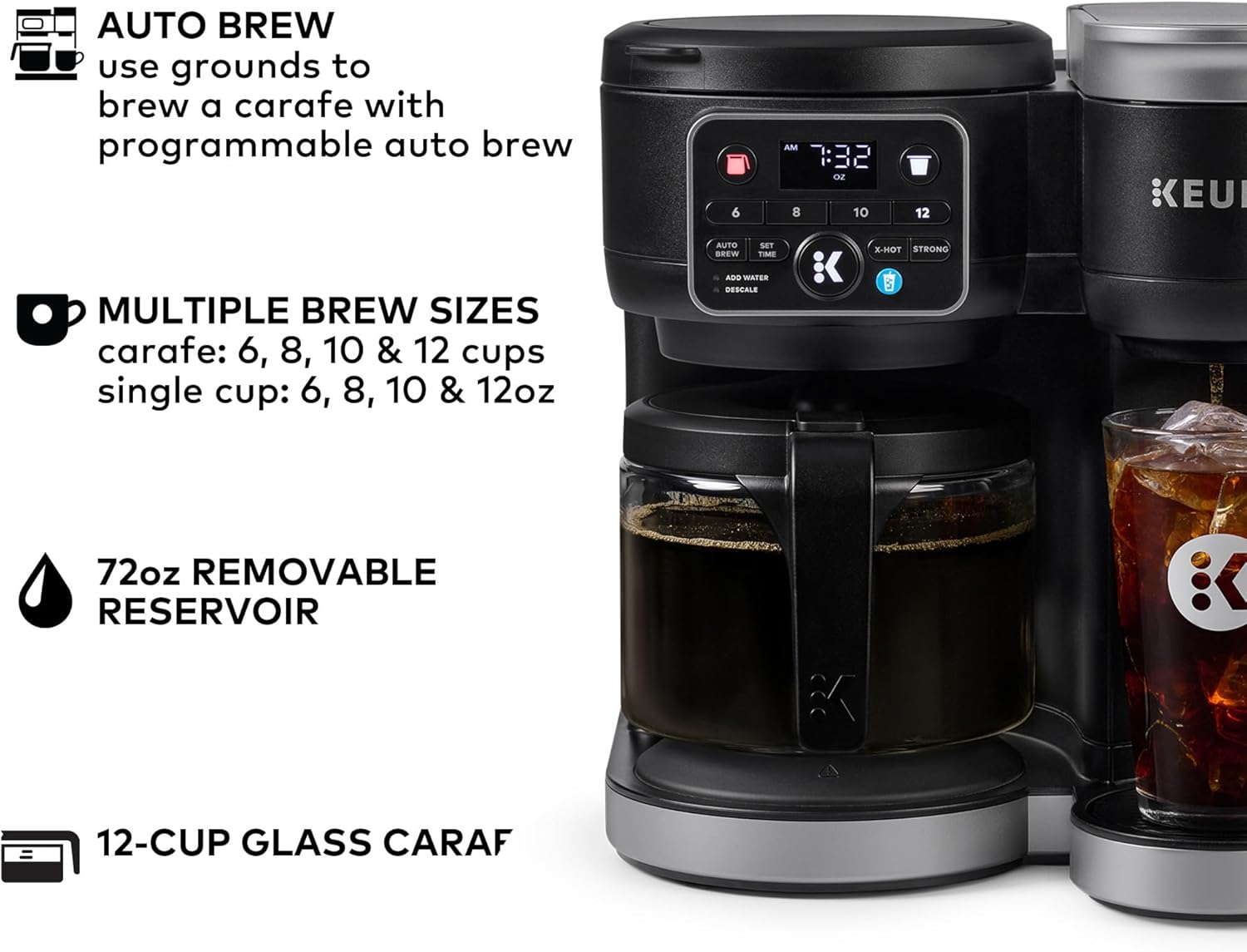 Keurig K-Duo Hot  Iced Single Serve amp; Carafe Coffee Maker, MultiStream Technology, 72oz Reservoir (Gen 2) · v2