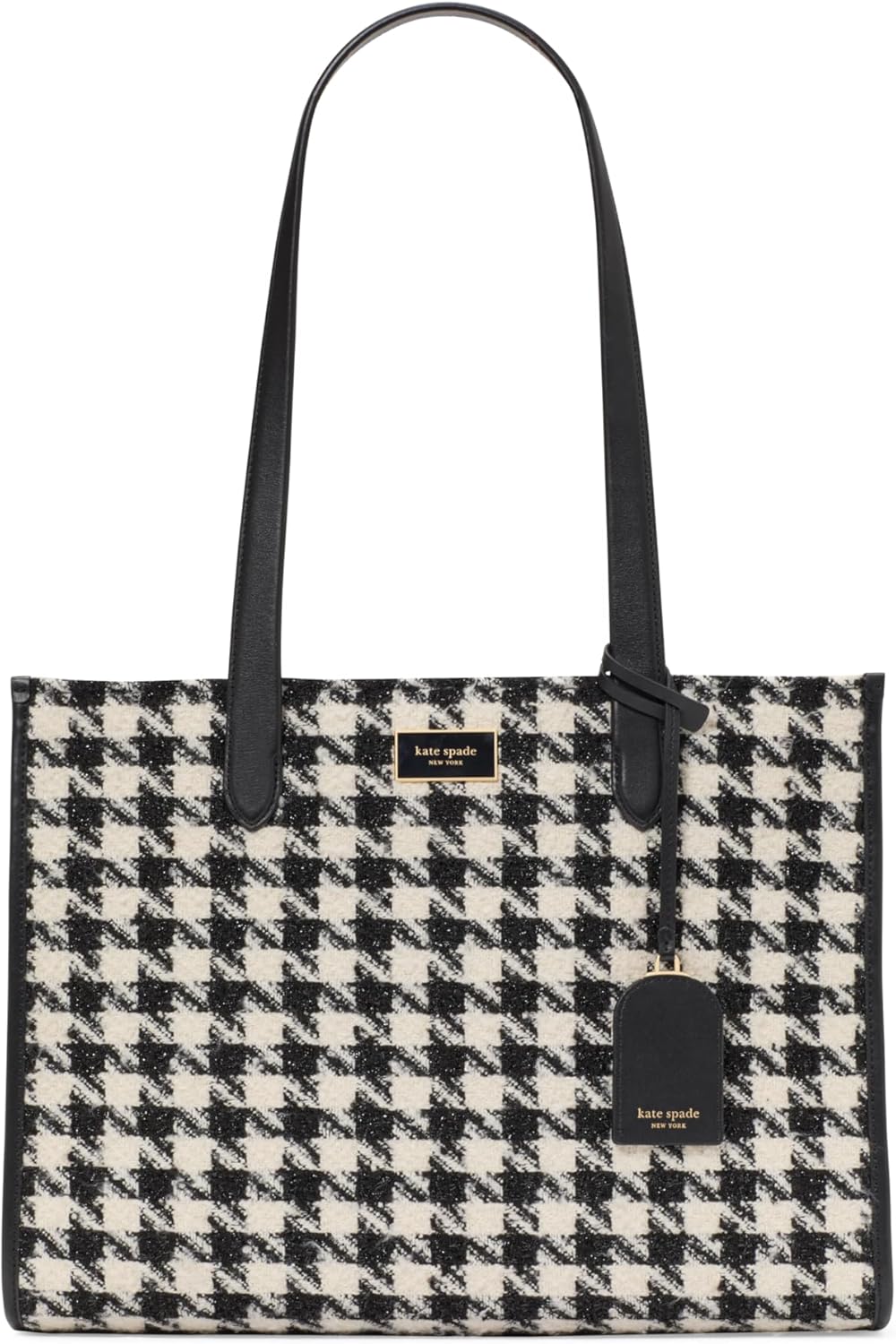 kate spade new york Womens Manhattan Houndstooth Tweed Market Tote · v2