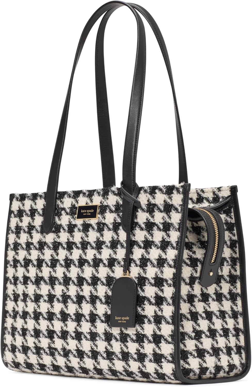 kate spade new york Womens Manhattan Houndstooth Tweed Market Tote · v2