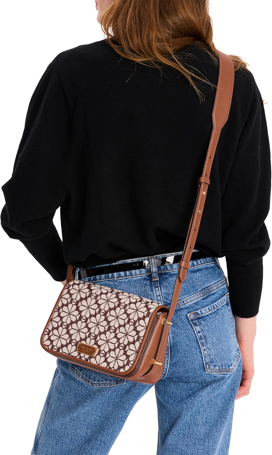 kate spade new york Womens Spade Flower Jacquard Flap Crossbody · v5