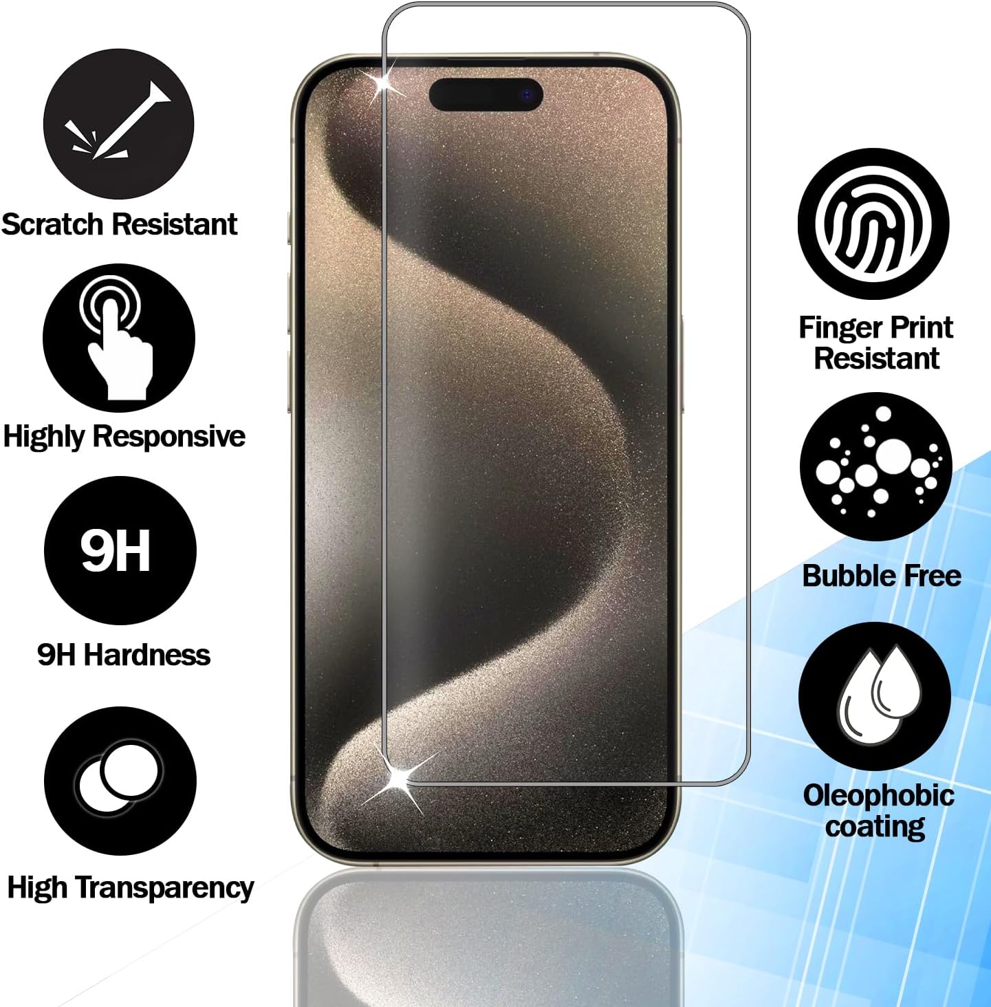 Protecteur d'écran RKINC [lot de 3] pour iPhone 16, film de protection d'écran en verre trempé, 0,33 mm [Garantie à vie] [Sans bulles] [Anti-rayures] [Anti-éclats]