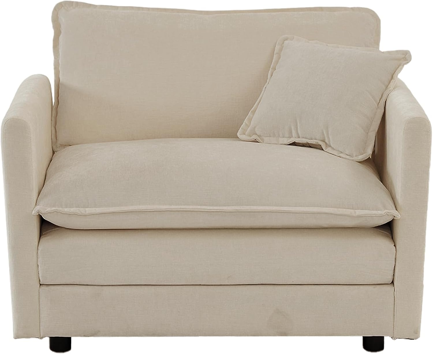 Eafurn Comfy Chenille Upholstered Accent Chair with Movable Ottoman,Oversized Single Sofa Couch Deep Seat Lounge Armchair for Living Room Bedroom Office Apartment, Coffee 57.4 · v2