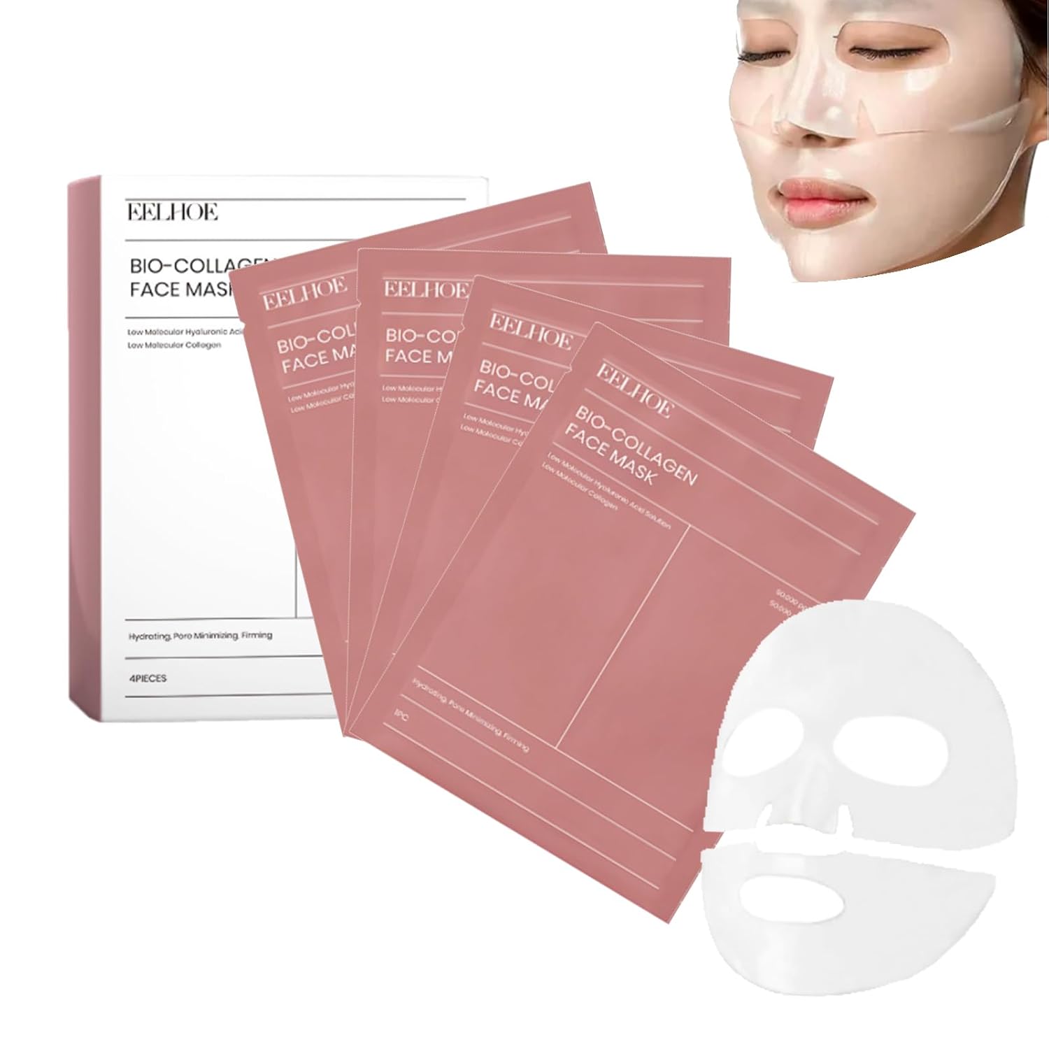 Deep Collagen Lifting Mask,Anti Wrinkle Firming Face Mask,Skinqueen Korean Bio-Collagen Real Films Overnight Facial Hydrogel Masks · v3