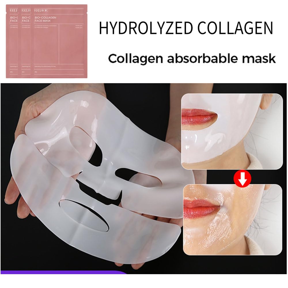Deep Collagen Lifting Mask,Anti Wrinkle Firming Face Mask,Skinqueen Korean Bio-Collagen Real Films Overnight Facial Hydrogel Masks · v3