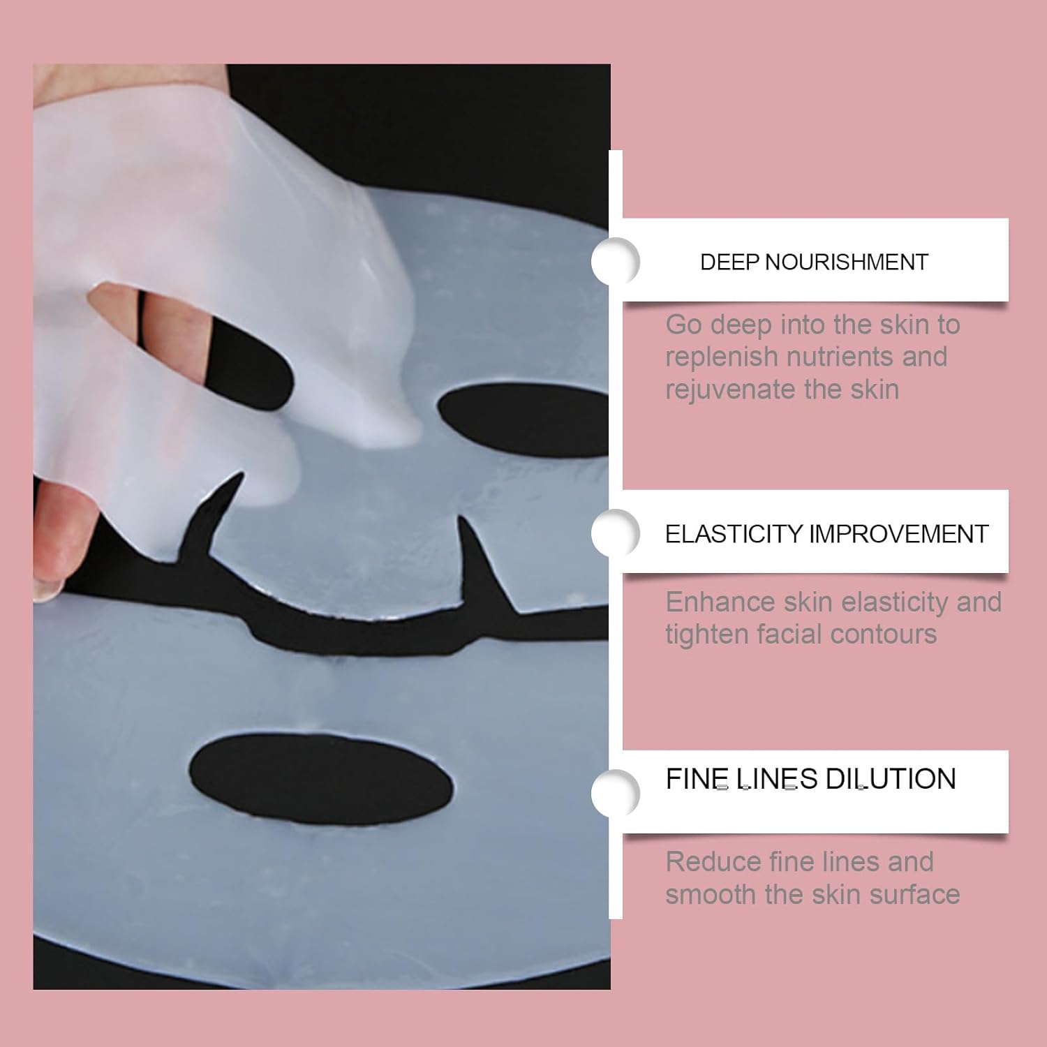 Deep Collagen Lifting Mask,Anti Wrinkle Firming Face Mask,Skinqueen Korean Bio-Collagen Real Films Overnight Facial Hydrogel Masks · v3