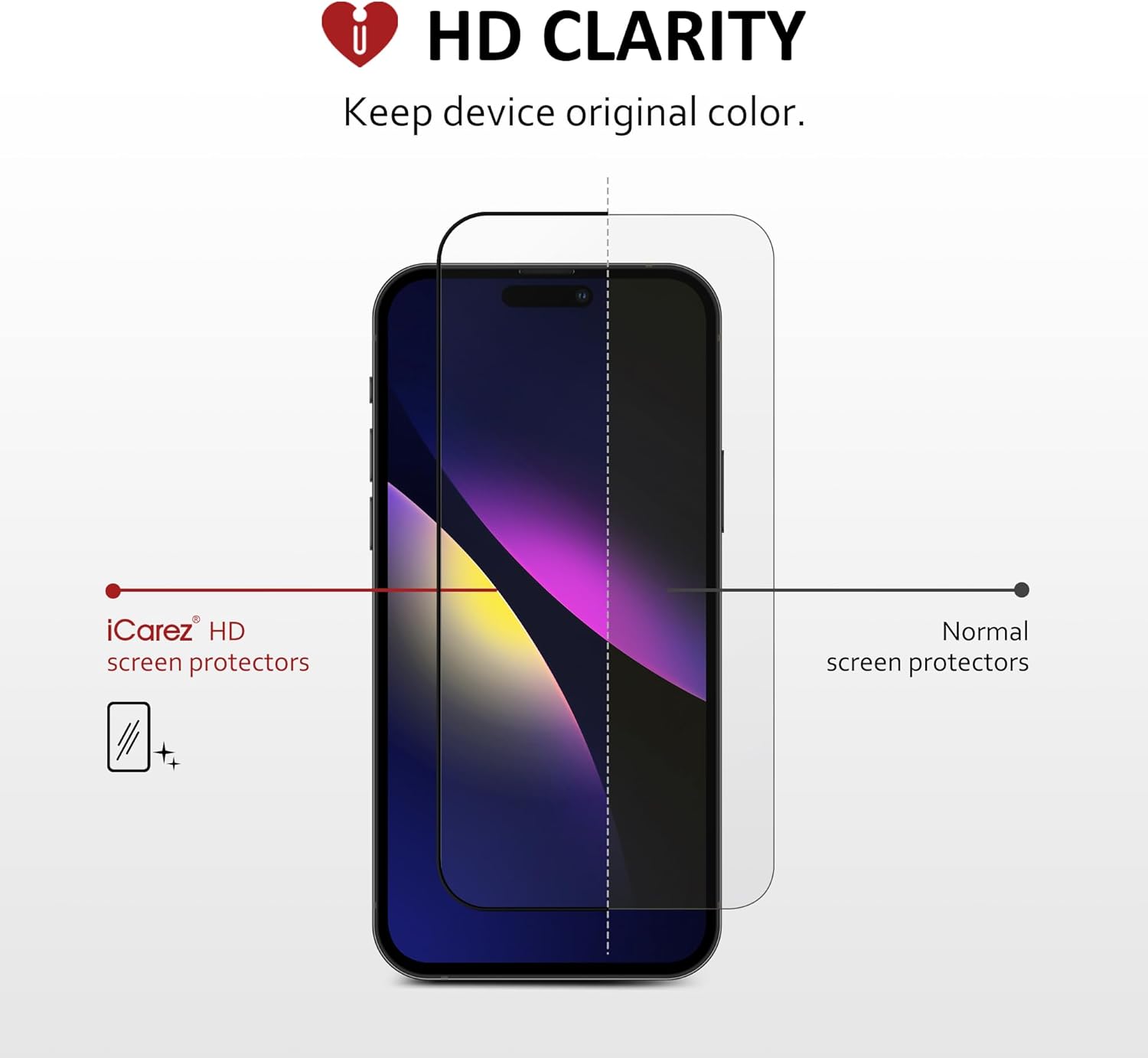 iCarez Tempered Glass Screen Protector for iPhone 16 Pro Max 6.9 inches 2024 [2-Pack] Case Friendly Full Coverage Tray installation Black Frame
