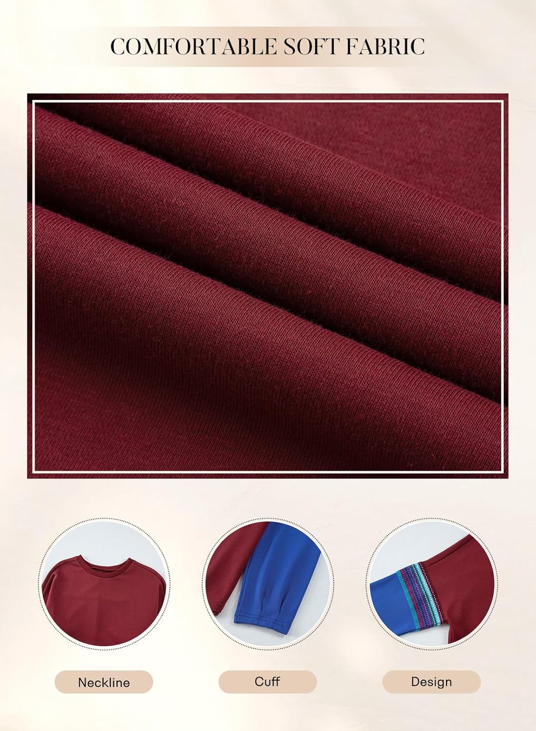 SHEWIN Damen-Sweatshirt, lässig, langärmlig, Rundhalsausschnitt, Farbblock-Pullover, Hemden und Oberteile