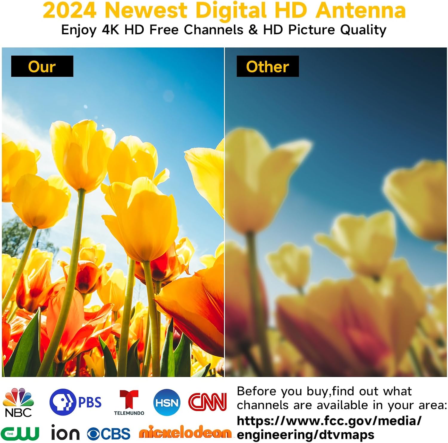 2024 Upgraded TV Antenna Indoor, 1000  Miles Range Digital TV Antenna for Smart TV - Outdoor Indoor Signal Amplifier for Local Channels Support 8K 4K HDTV 1080p Fire Stick All TVs -38FT Coax Cable · v2