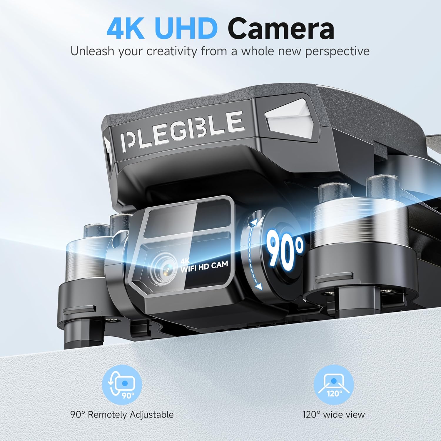 Drones con cámara para adultos 4K, dron con motor sin escobillas para niños principiantes, cuadricóptero RC plegable FPV con 3 baterías, tiempo de vuelo de 45 minutos de duración, alerta de pérdida fuera de alcance, juguetes y regalos para hombres y niños