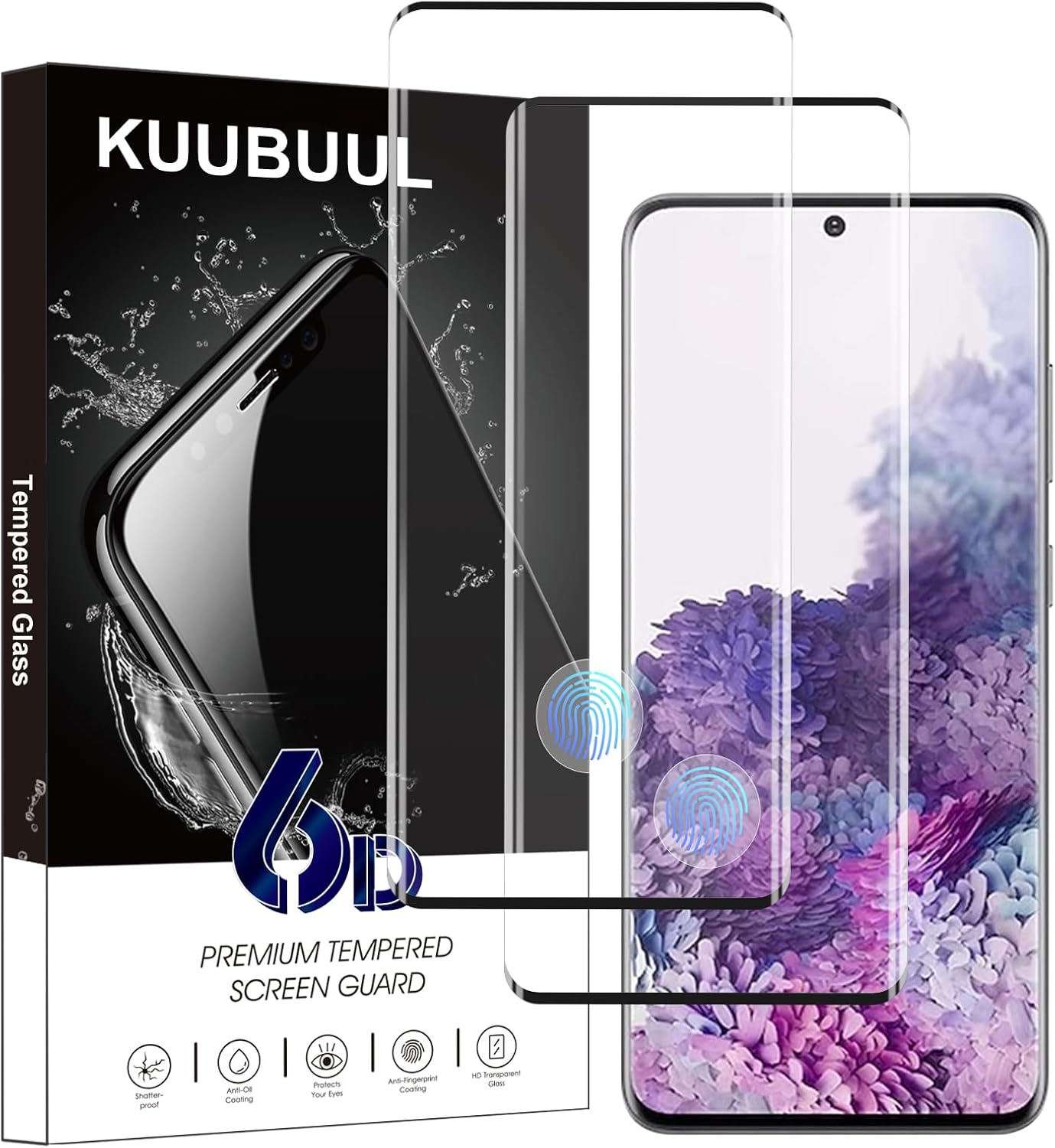 protecteur d'écran en verre trempé pour Samsung S20, [LOT de 2] [Empreinte digitale reconnaissable] [Dureté 9H] [Sans bulles] [Anti-rayures] Film de protection d'écran pour Samsung Galaxy S20