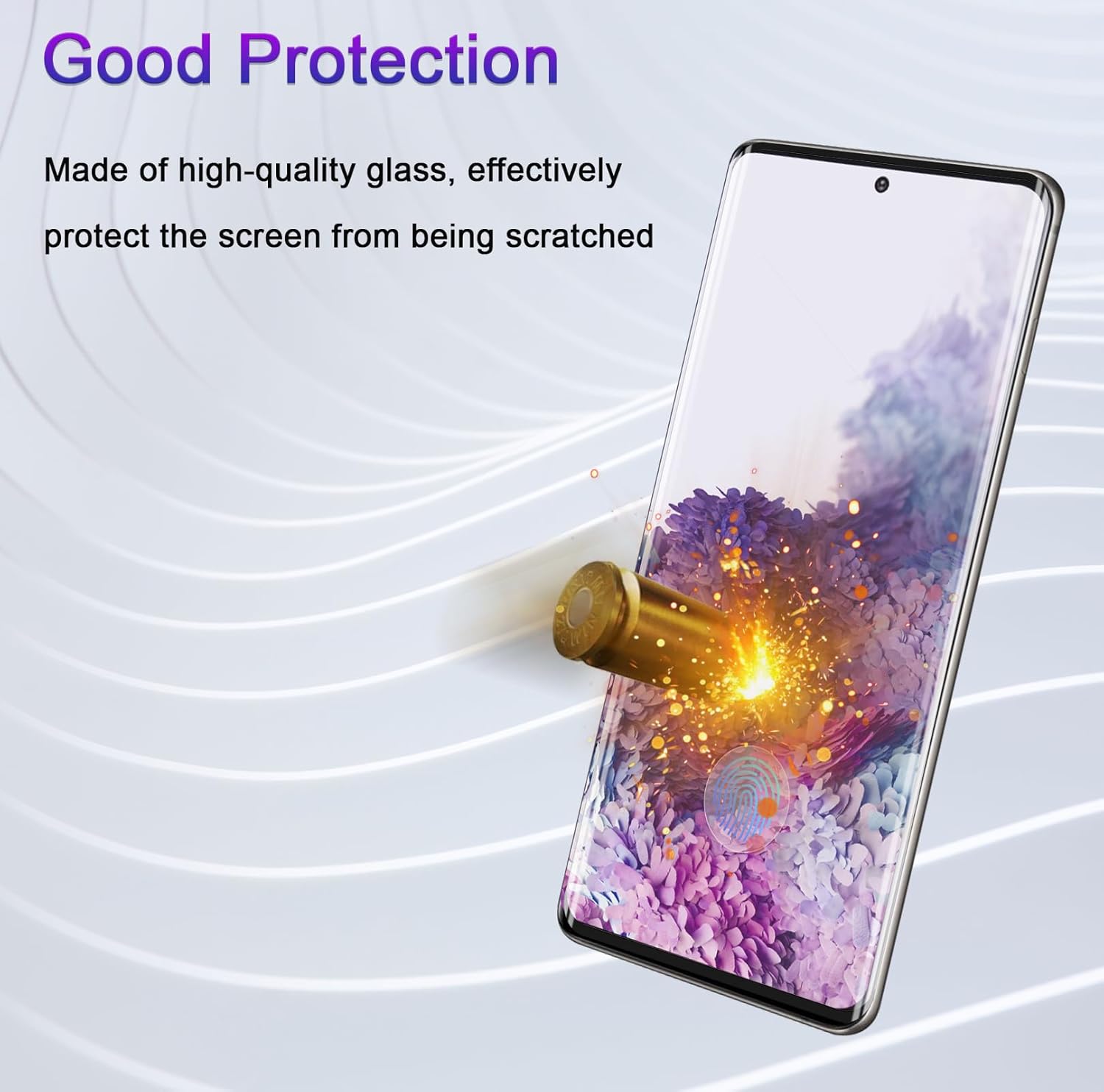 for Samsung S20 Tempered Glass Screen Protector, [2 PACK][Recognizable Fingerprint][9H Hardness][Bubble Free][Anti-scratch] Screen Protective Film for Samsung Galaxy S20
