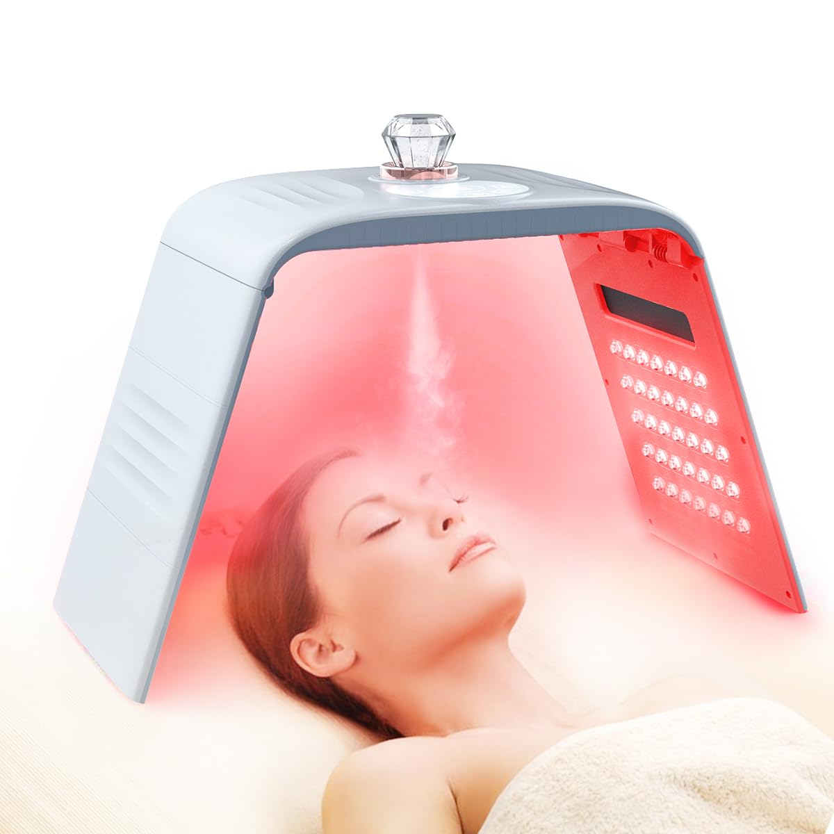 Red Therapy Light 7 Color Light Face Mask with Spray Function Machine for Facial Skin Care