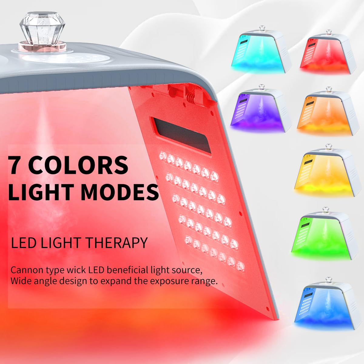 Red Therapy Light 7 Color Light Face Mask with Spray Function Machine for Facial Skin Care