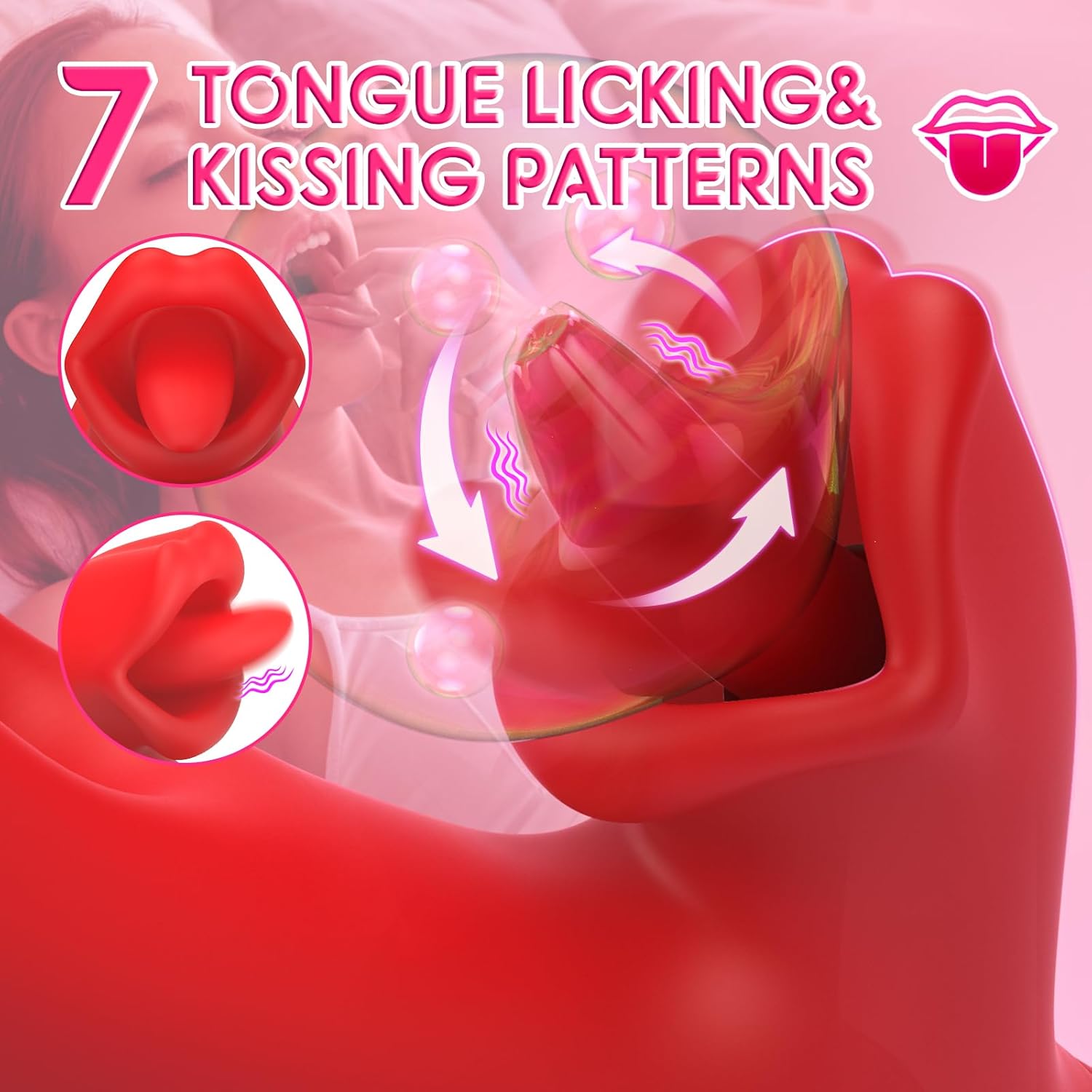 Sex Toys for Women Vibrators, Realistic Tongue Dildo Sex Toy with 7 Vibrations  7 Licking Modes with Flapping, Adult Toys Thrusting Vibrator G Spot Vibrator, Clitoral Stimulator Adult Toy · v4