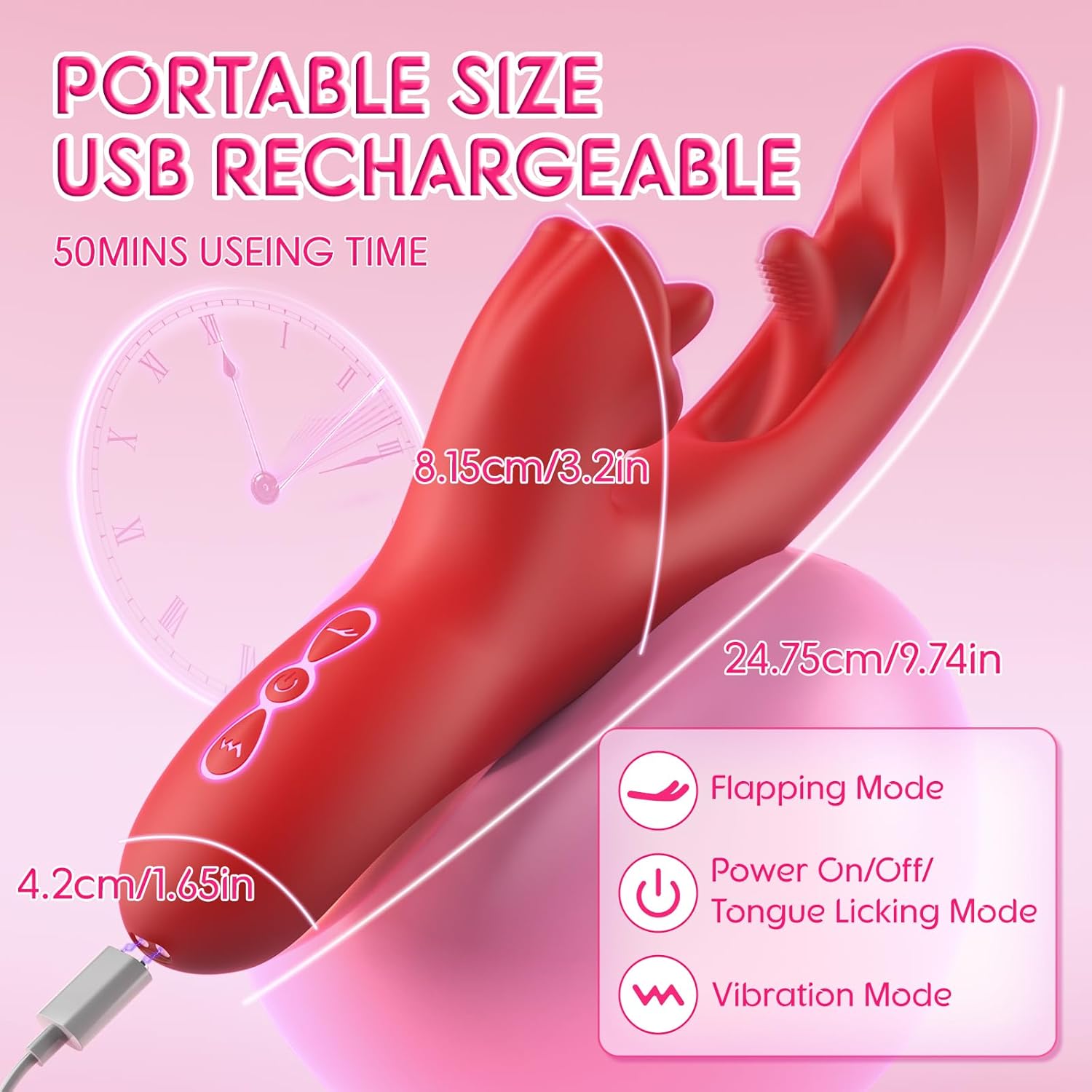 Sex Toys for Women Vibrators, Realistic Tongue Dildo Sex Toy with 7 Vibrations  7 Licking Modes with Flapping, Adult Toys Thrusting Vibrator G Spot Vibrator, Clitoral Stimulator Adult Toy · v4