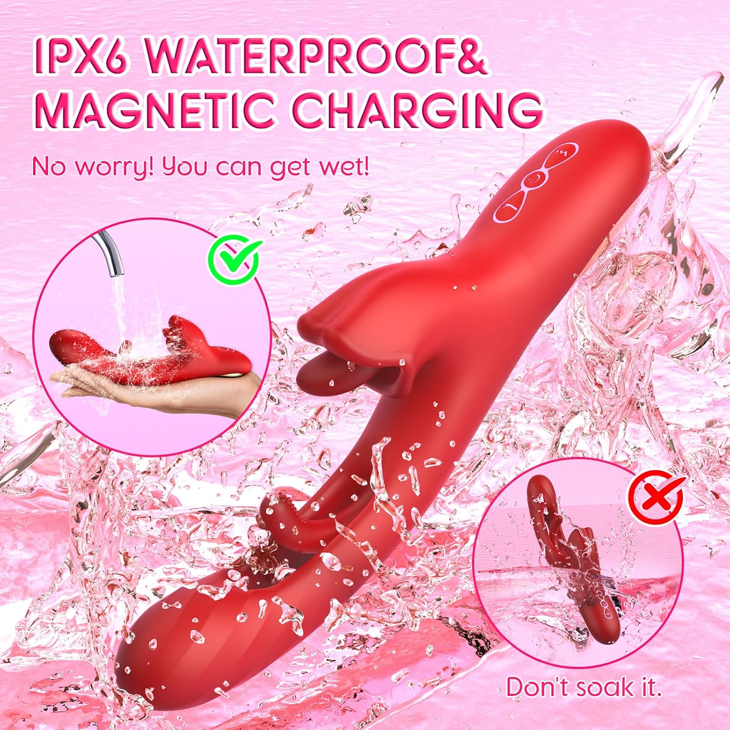Sex Toys for Women Vibrators, Realistic Tongue Dildo Sex Toy with 7 Vibrations  7 Licking Modes with Flapping, Adult Toys Thrusting Vibrator G Spot Vibrator, Clitoral Stimulator Adult Toy · v4