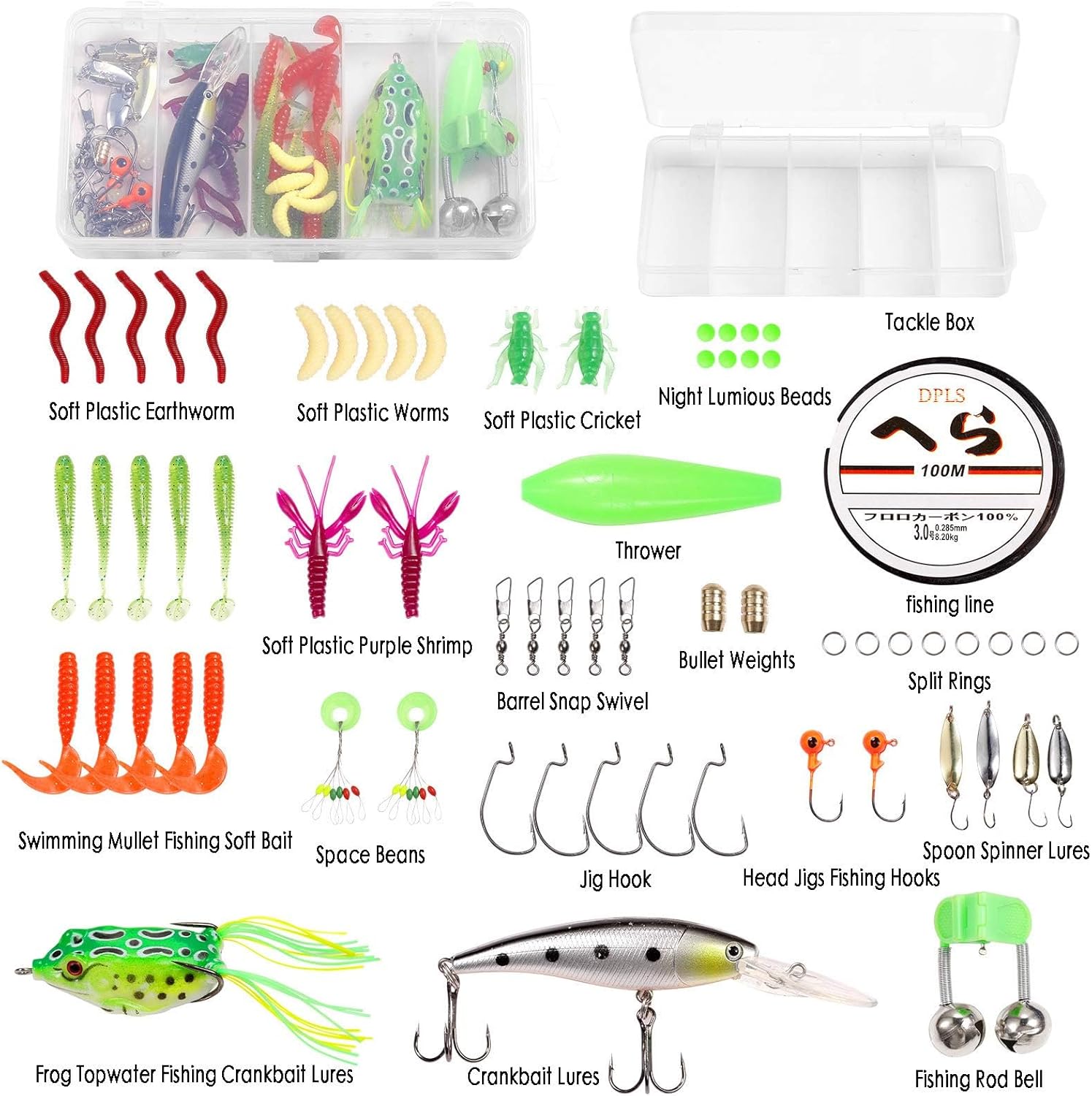 Kids Fishing Pole - Telescopic Fishing Rod and Reel Combo Kit - Fishing Gear, Fishing Lures, Carry On Bag, 70 Set Fully Fishing Equipment - for Boys, Girls, Youth · v3