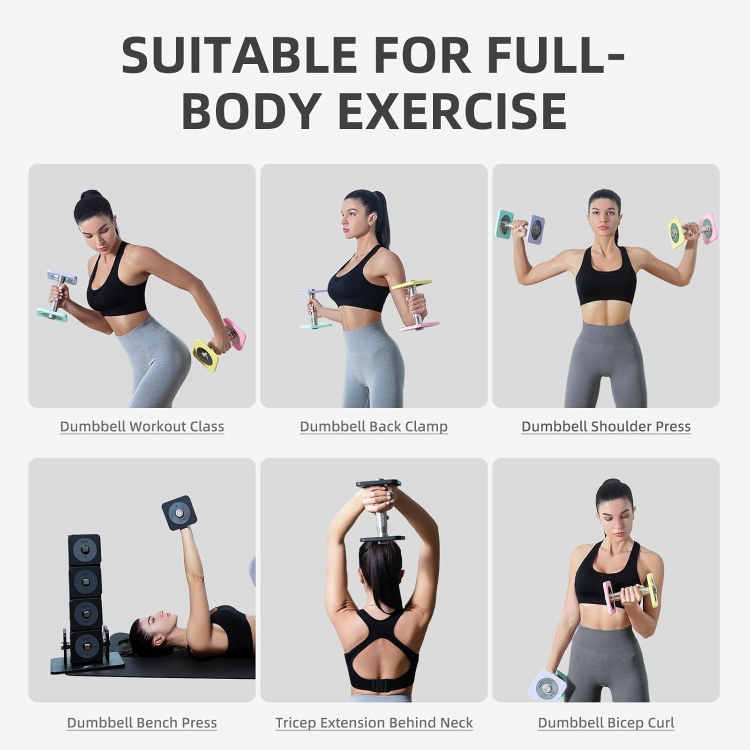 DHT Adjustable Dumbbells, Dumbbell Sets with Rack, Free Weights Dumbbells Set, All-Purpose Fitness, Anti-Rolling, Weights Set for Gym, Home, Office, 2.2-22 lbs, 1 Set · v6
