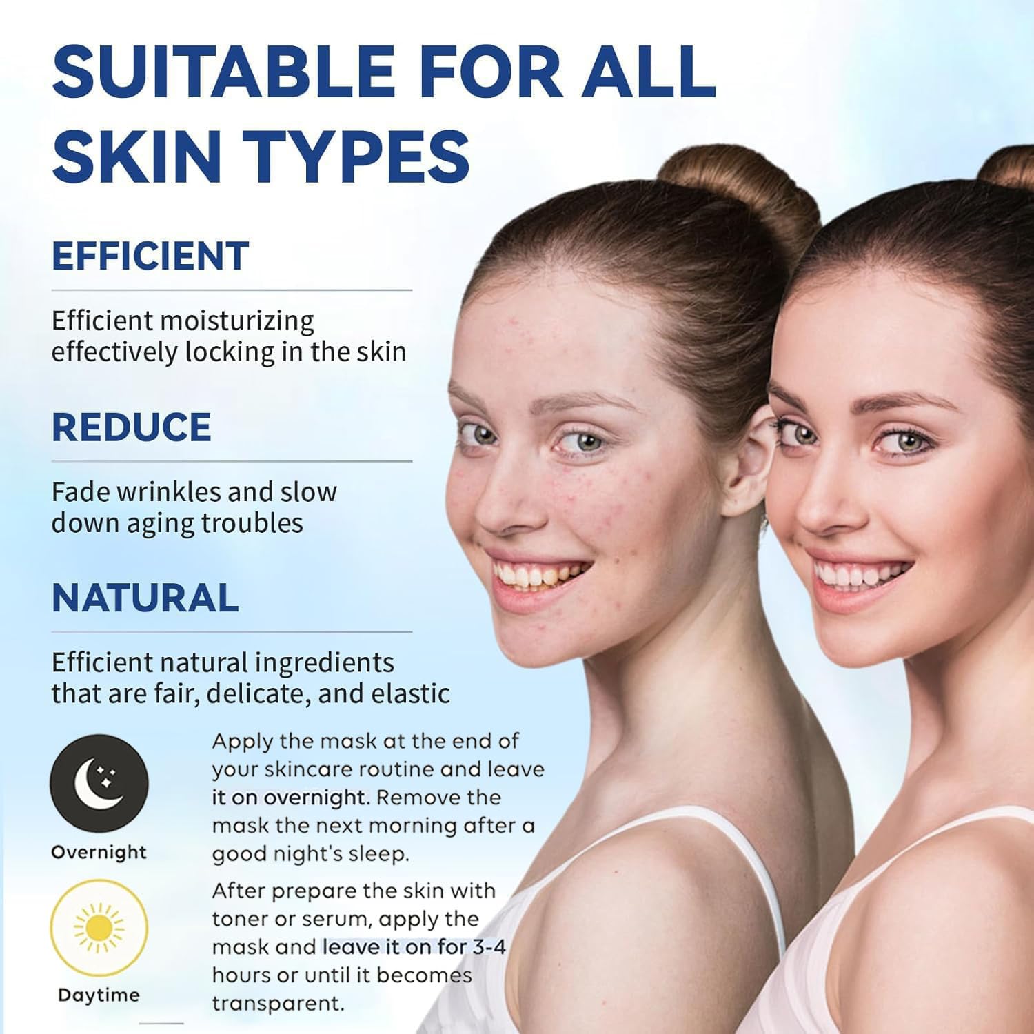 Deep Collagen Overnight Mask,Collagen Face Mask,Bio-Collagen Real Deep Mask,Korean Collagen Films Facial Hydrogel Mask,Deep Collagen Anti Wrinkle Firming Lifting Mask for Face(4pcs/1 Box) · v3