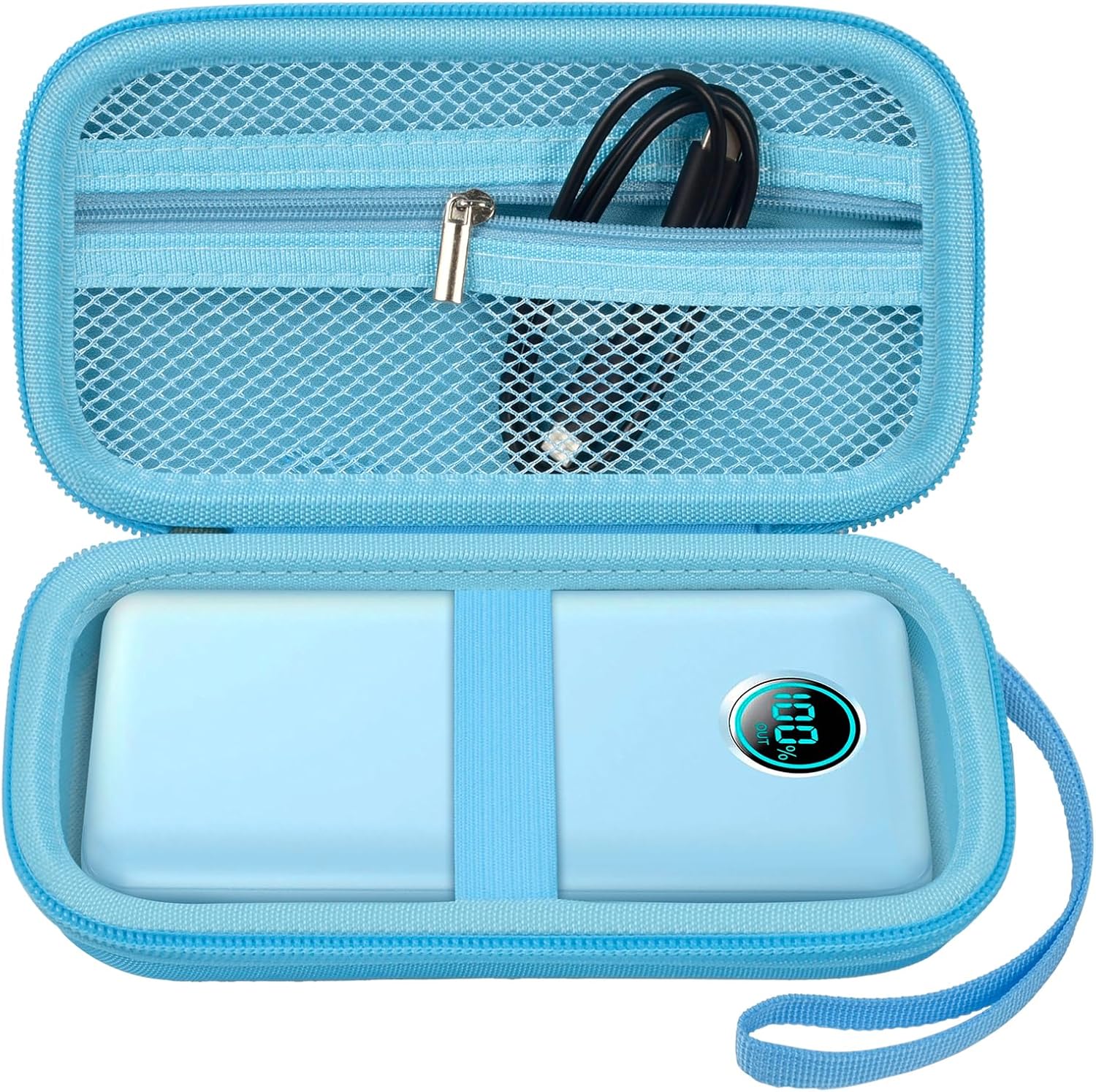 Etui podróżne kompatybilne z LOVELEDI dla POIYTL dla IAPOS dla SABANI dla OHOVIV dla RGVOTA dla Pxwaxpy do przenośnej ładowarki FOCHEW Power Bank, uchwyt do szybkiego ładowania akumulatora (niebieski)