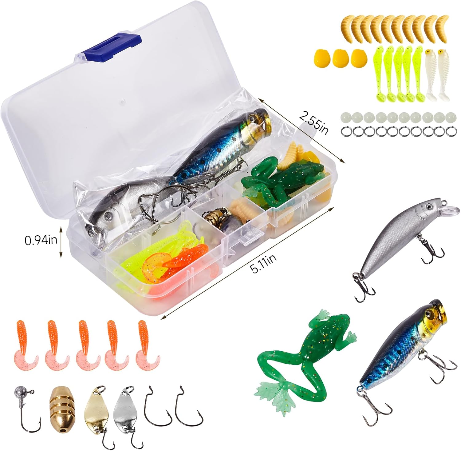 Fishing Rod and Reel Combo 2PCS Collapsible Fishing Kits, Carbon Fiber Fishing Pole Spinning Reel Lures Set with Carrier Bag, Fishing Gear for Adults Travel Saltwater Freshwater · v6