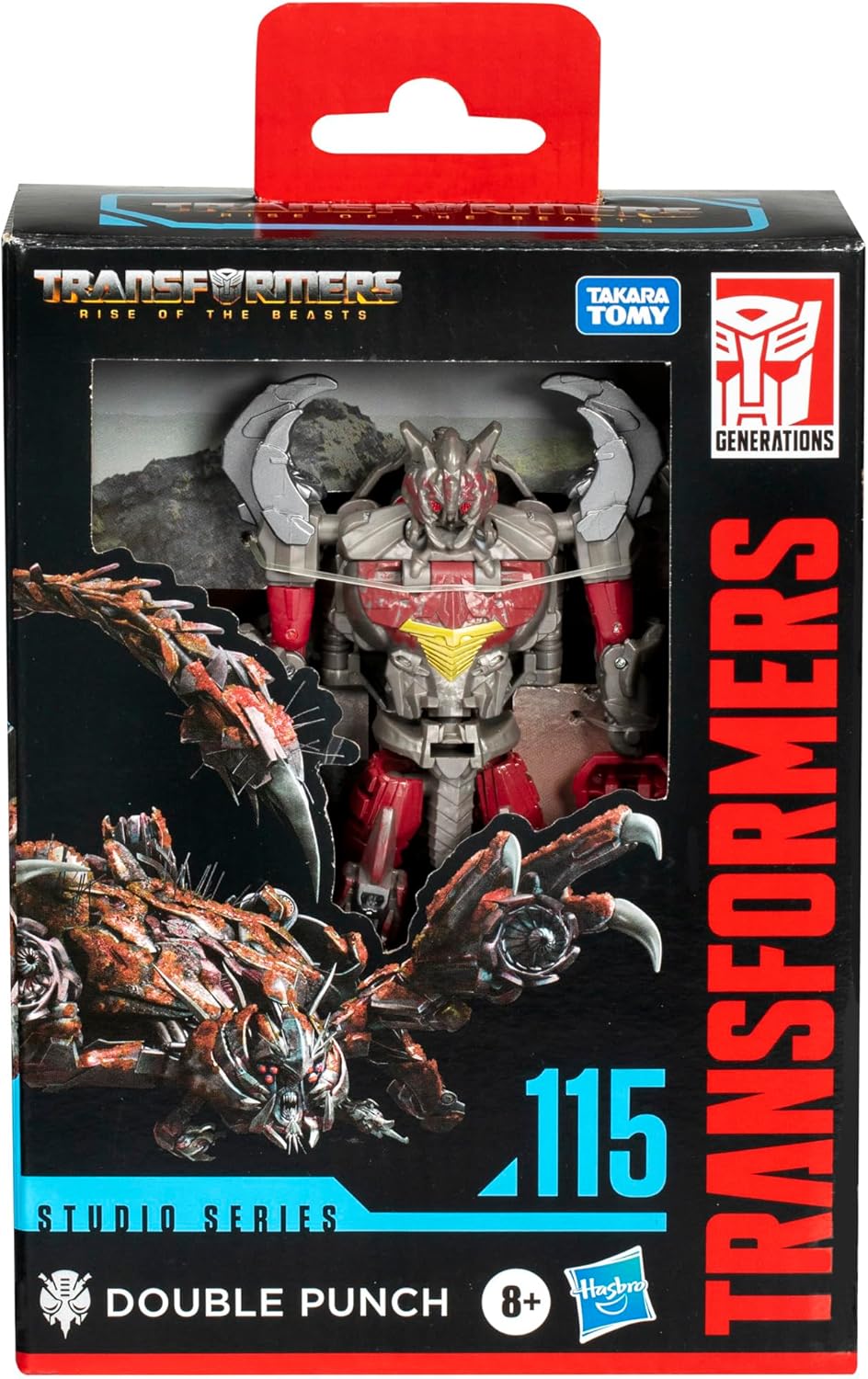 Action figure convertibile Transformers Toys Studio Series Deluxe Class Rise of The Beasts 115 Double Punch da 4,5 pollici, 8