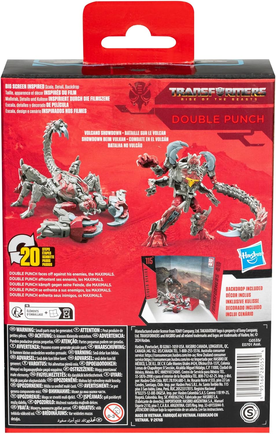 Action figure convertibile Transformers Toys Studio Series Deluxe Class Rise of The Beasts 115 Double Punch da 4,5 pollici, 8