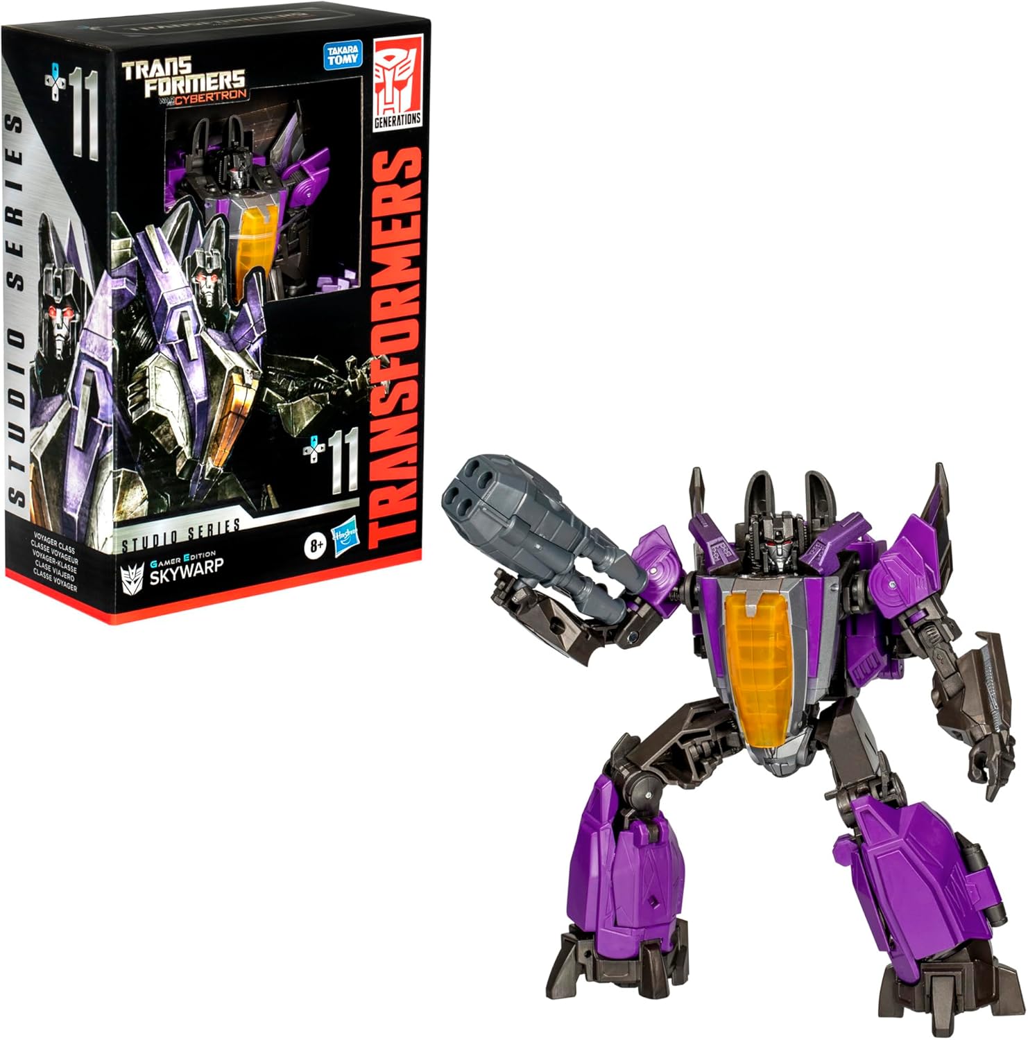 Transformers Toys Studio Series Voyager Class Transformers: War for Cybertron 11 Gamer Edition Skywarp, 6.5-inch Converting Action Figure, 8 · v2
