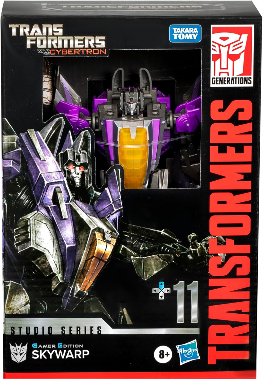 Transformers Toys Studio Series Voyager Class Transformers: War for Cybertron 11 Gamer Edition Skywarp, 6.5-inch Converting Action Figure, 8 · v2