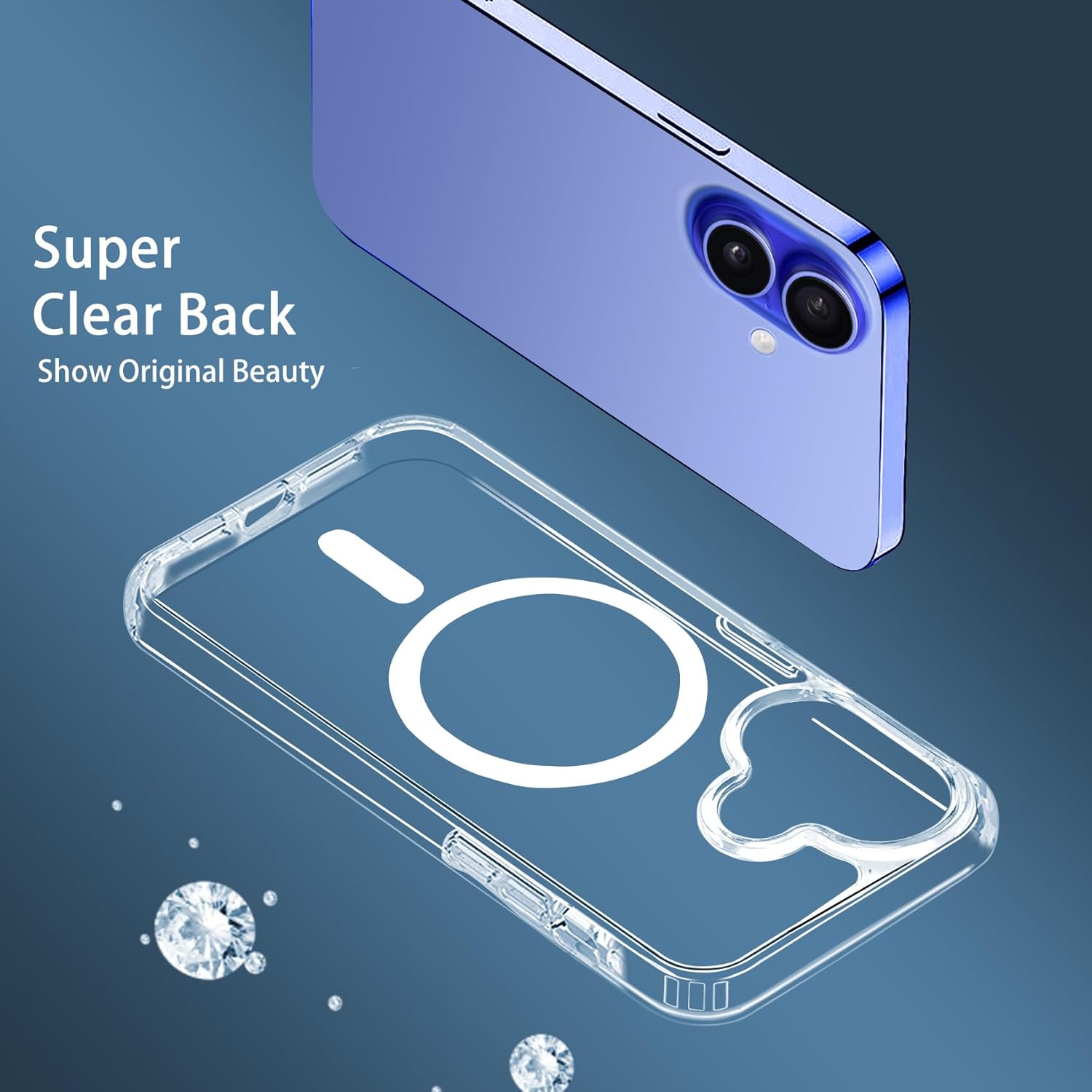 Magnetic Case for iPhone 16 Plus Case 6.7-Inch, Compatible with MagSafe Wireless Charging, Transparent Anti-Scratch Back Shockproof Slim Thin Phone Case Cover · v4