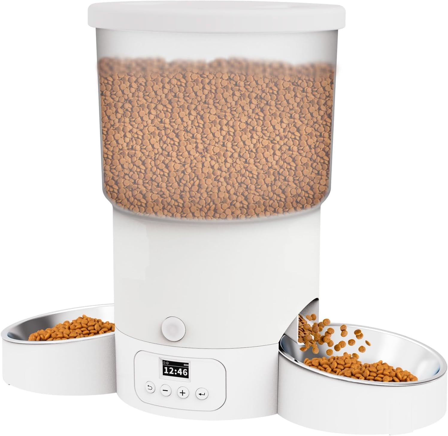 Automatic Cat Feeder for 2 Cats, 20 Cups/5L SURDY Automatic Cat Food Dispenser for Small Pets Auto Cat Feeder for Dry Food, Dual Power Supply and Timer Setting 12 Portions 6 Meals Per Day · v2