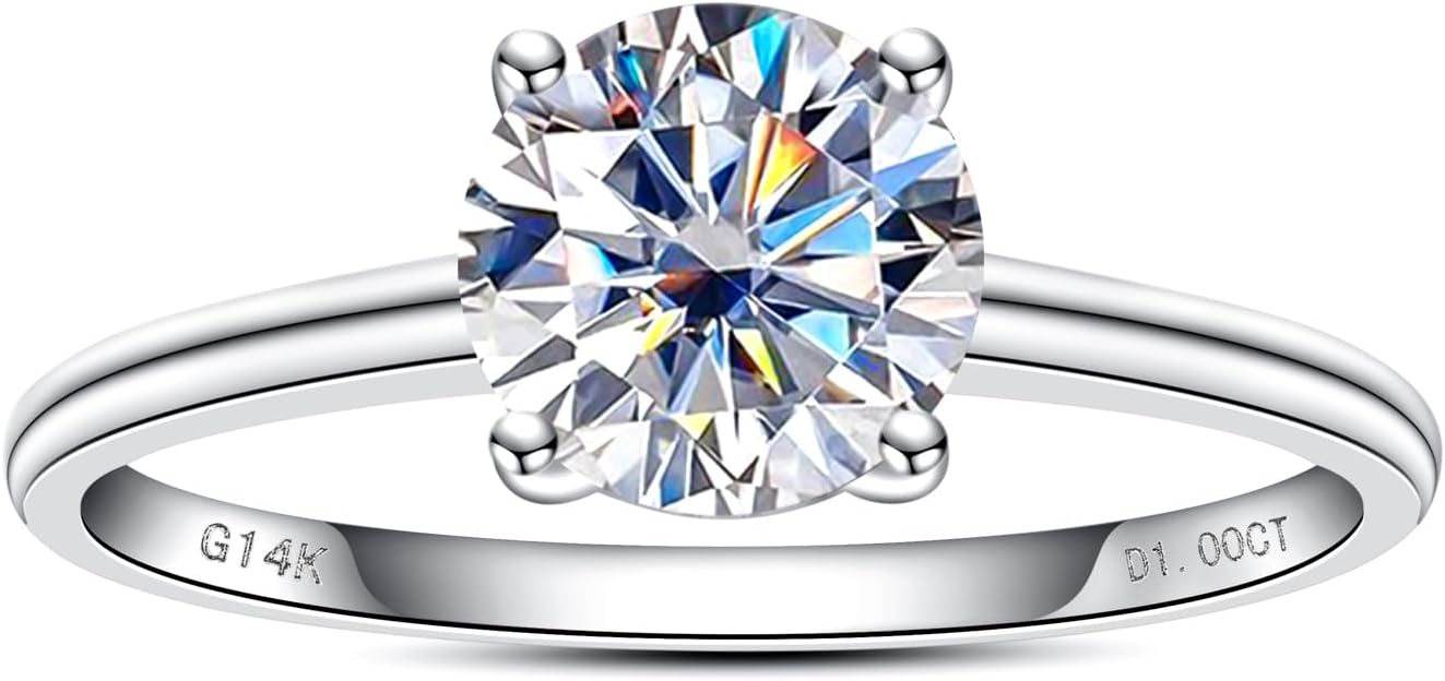 IGI 1ct D Color VVS Lab Grown Diamond Engagement Ring, 14K Solid White Gold · v5