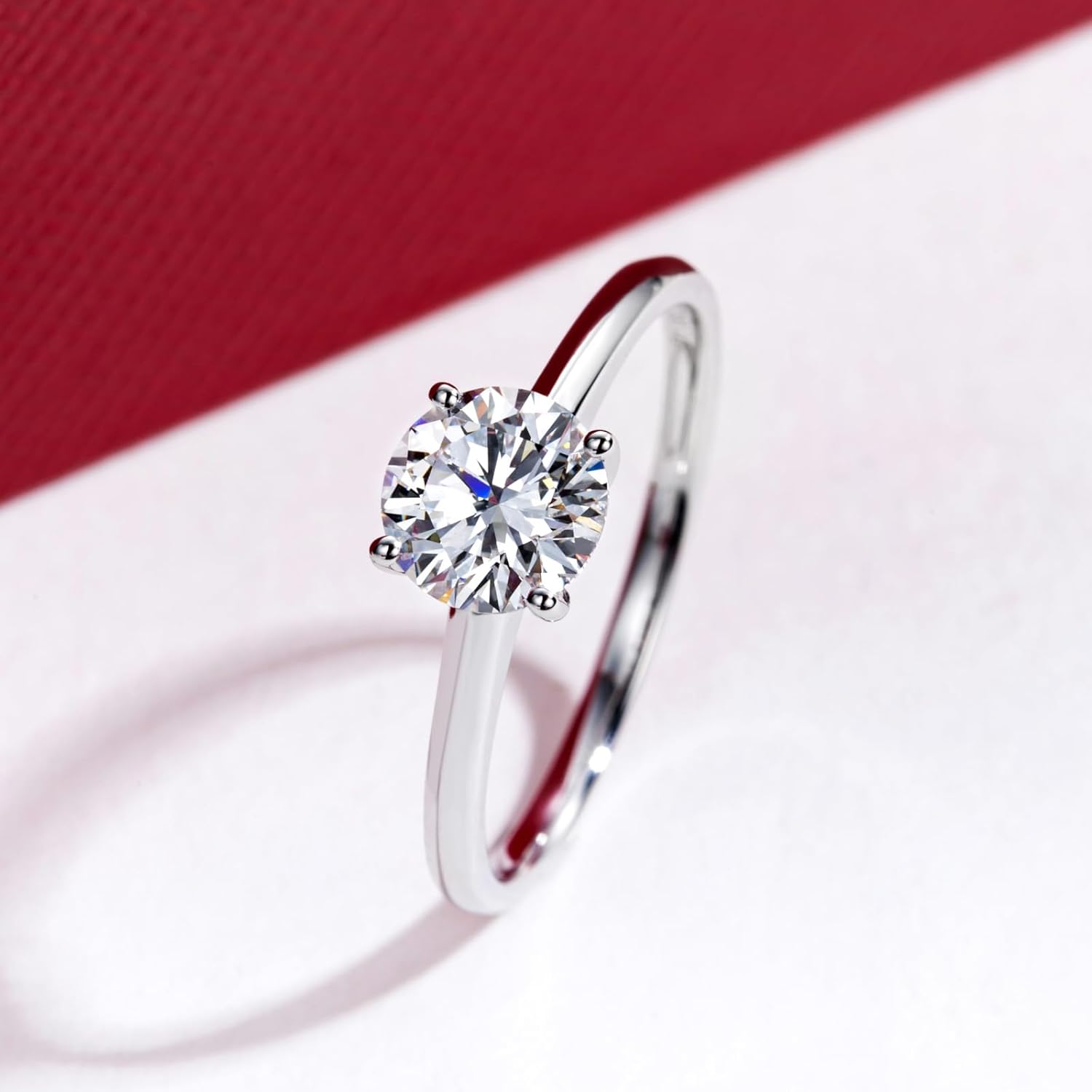 IGI 1ct D Color VVS Lab Grown Diamond Engagement Ring, 14K Solid White Gold · v5