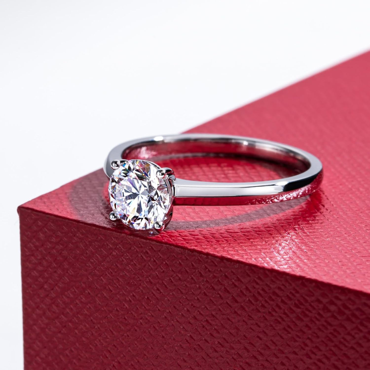 IGI 1ct D Color VVS Lab Grown Diamond Engagement Ring, 14K Solid White Gold · v5