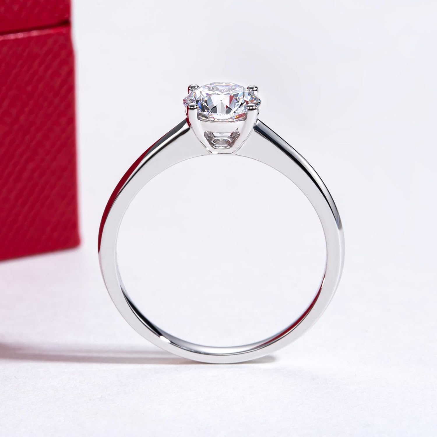 IGI 1ct D Color VVS Lab Grown Diamond Engagement Ring, 14K Solid White Gold · v5