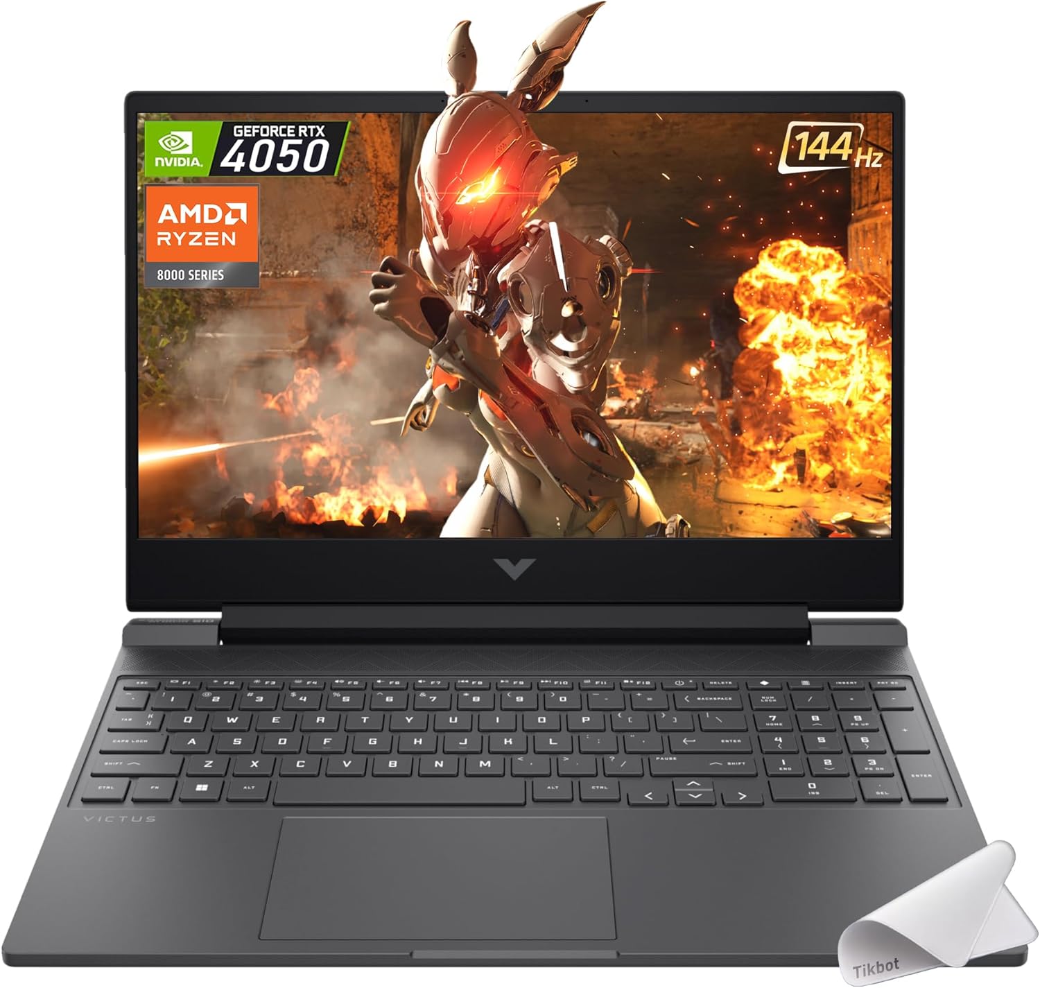 HP Victus Gaming Laptop, 15.6-inch FHD IPS 144Hz, AMD Ryzen 5-8645HS, NVIDIA GeForce RTX 4050, Wi-Fi 6, Backlit KB, Win11 Home, w/Mouse Pad (16GB RAM |1TB PCIe SSD) · v3