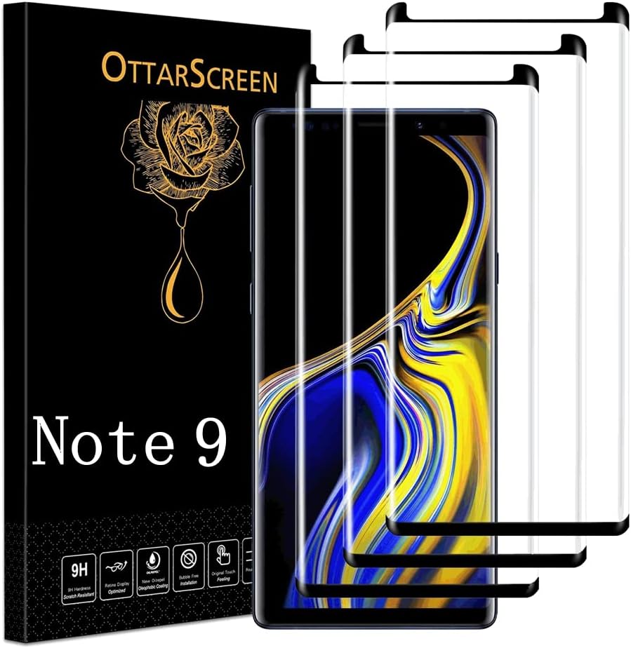 Galaxy Note 9 Screen Protector, 3 Pack Note 9 Tempered Glass Screen Protector【3 Pack 】Easy Installation, 3D Glass 9H Hardness Tempered Glass Screen Protector for Samsung Galaxy Note 9
