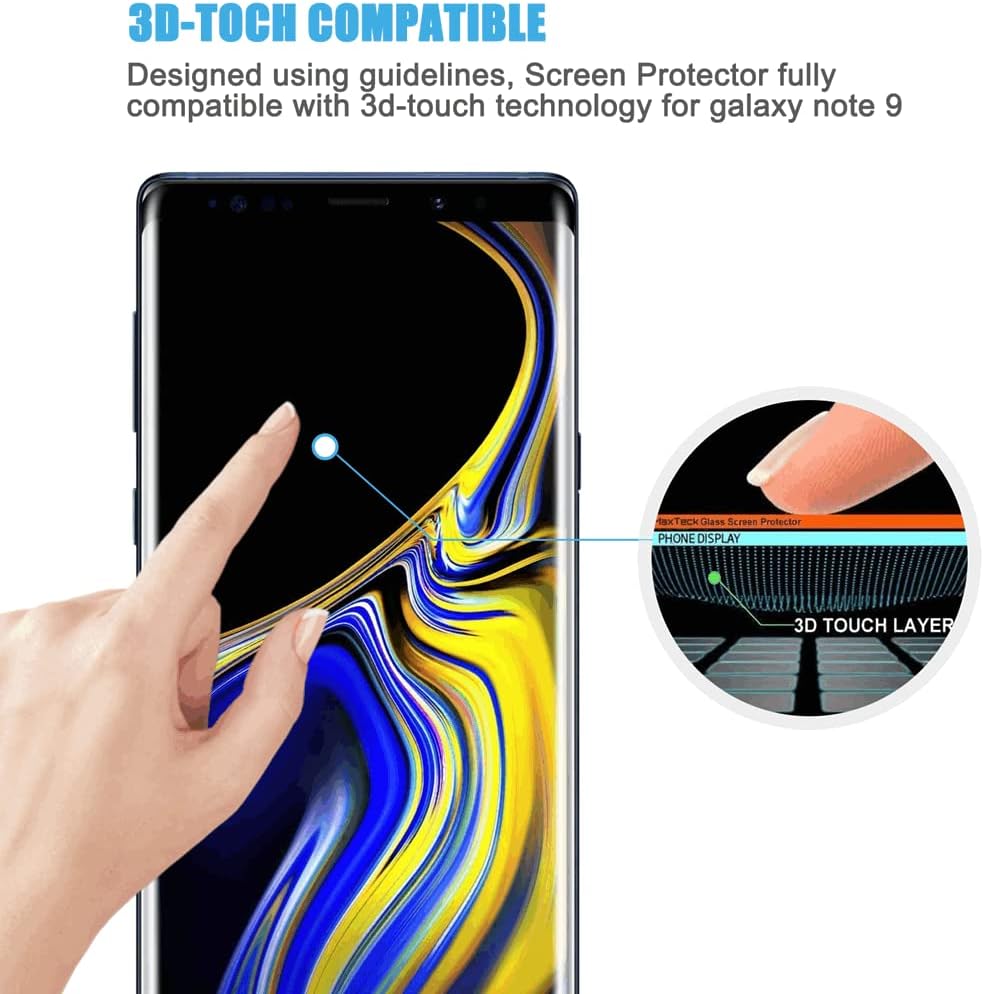 Ochraniacz ekranu Galaxy Note 9, 3-pakowa osłona ekranu ze szkła hartowanego Note 9【Pakiet 3】Łatwa instalacja, ochraniacz ekranu ze szkła hartowanego o twardości 3D 9H do Samsung Galaxy Note 9