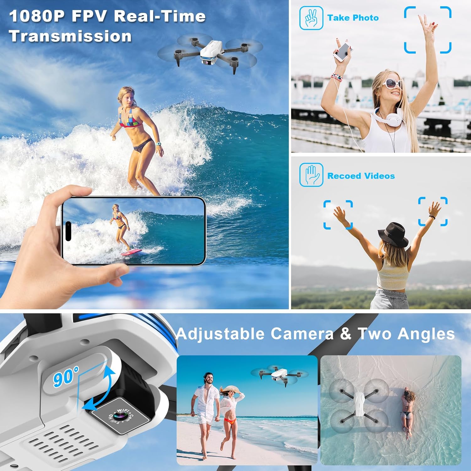 Mini Drone with Camera with Optical Flow Positioning, Gestures Selfie, Waypoint Fly, 360° Flip, One Key Take Off/Land, 3 Speed Mode, Drones for Boys and Girls Drone for Adults/Kids/Beginners · v4