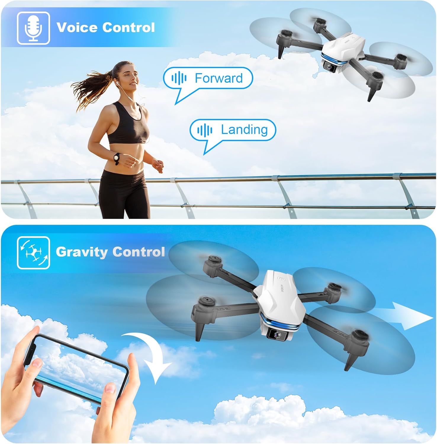 Mini Drone with Camera with Optical Flow Positioning, Gestures Selfie, Waypoint Fly, 360° Flip, One Key Take Off/Land, 3 Speed Mode, Drones for Boys and Girls Drone for Adults/Kids/Beginners · v4