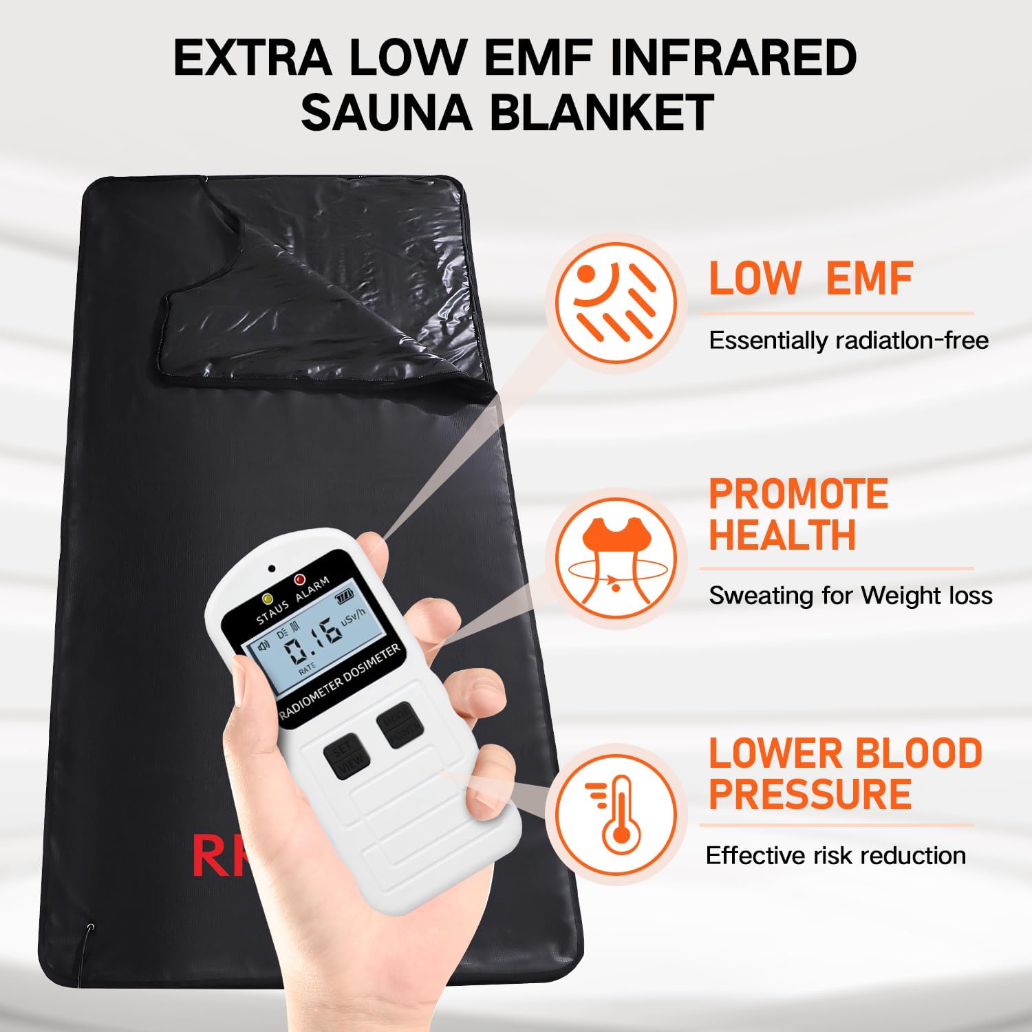 Düşük EMF Taşınabilir Kızılötesi Sauna Battaniyesi, Kristal Terapi Ev Rahatlaması, Ayarlanabilir Zamanlayıcı 1-60 Min, 95-167 ℉ Sıcaklık Aralığı, 6 ft x 2.95 ft, Dayanıklı PU Deri Kapak