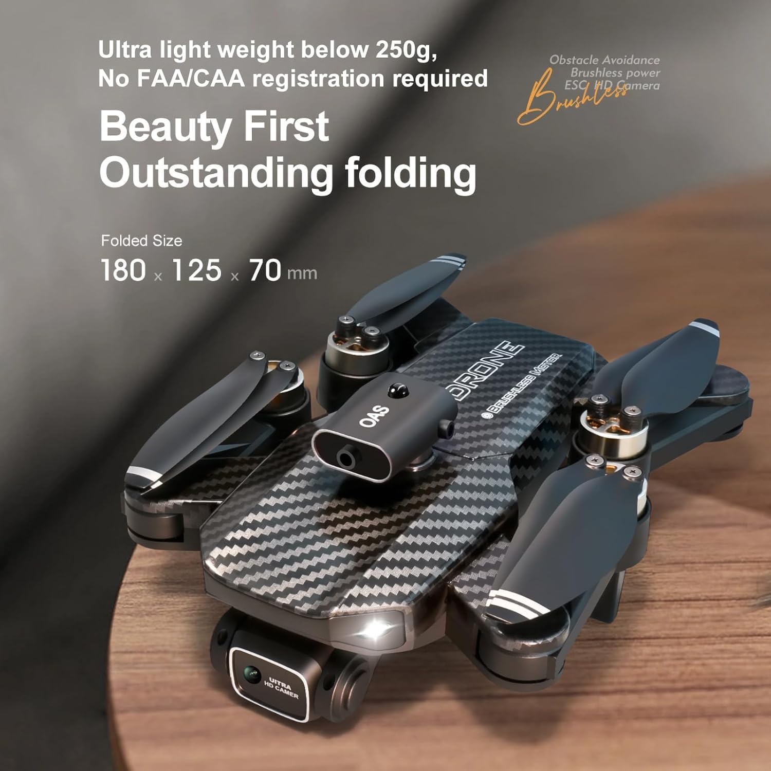 Droni pieghevoli FPV HD 1080P con motori brushless, quadricotteri RC Wi-Fi con regolazione dell'altezza, giroscopio a sei assi, fotografia controllata dai gesti, registrazione video, modalità senza testa, arresto di emergenza, volo traiettorio, rilevamento della gravità e fotografia automatica, progettati per principianti e bambini (tempo di volo: 60 minuti)