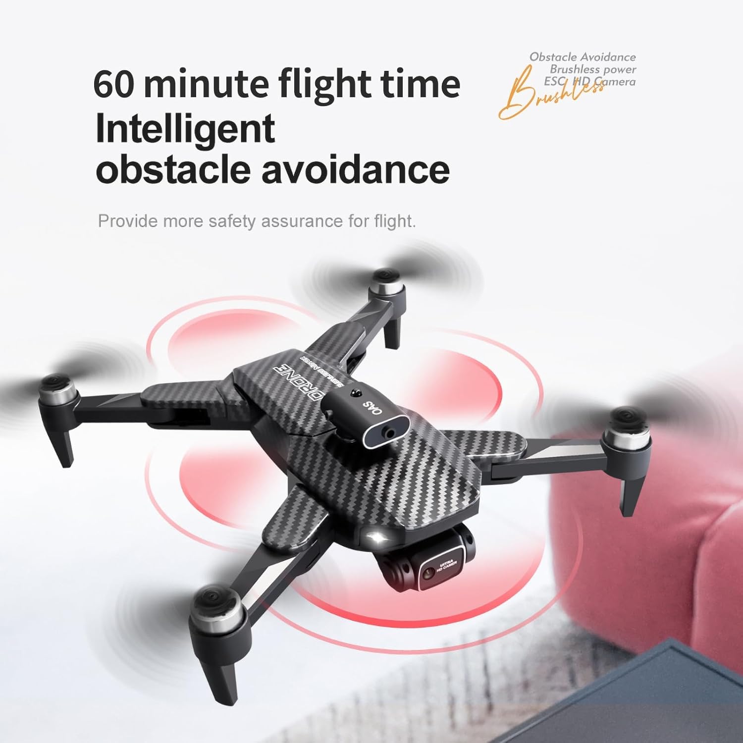 Droni pieghevoli FPV HD 1080P con motori brushless, quadricotteri RC Wi-Fi con regolazione dell'altezza, giroscopio a sei assi, fotografia controllata dai gesti, registrazione video, modalità senza testa, arresto di emergenza, volo traiettorio, rilevamento della gravità e fotografia automatica, progettati per principianti e bambini (tempo di volo: 60 minuti)