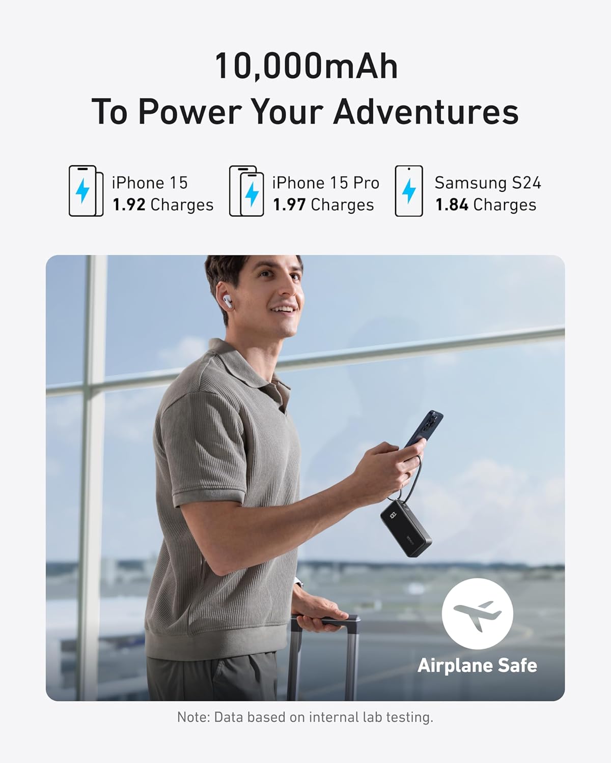 Banque d'alimentation Anker Prime 27 650 mAh (250 W) avec base de chargement de 100 W, chargeur portable 3 en 1 pour iPhone, batterie externe 10 000 mAh avec câble USB-C intégré et prise secteur pliable