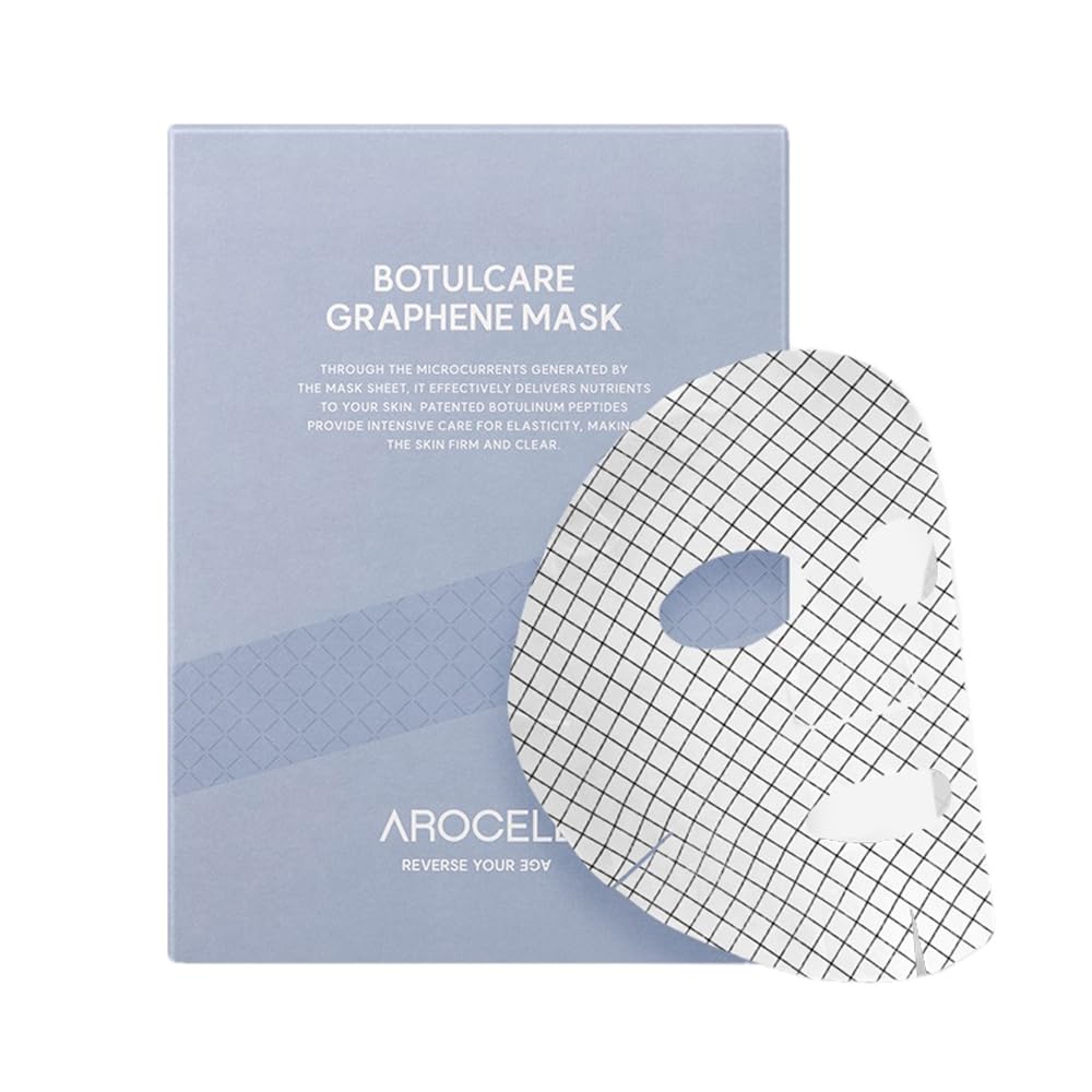 AROCELL Botulcare Graphene Mask 5 Facial Sheet Microcurrent Masks Moisturizing Hydrating Elasticity Pore Minimizing Hyaluronic Acid Panthenol Korean Skincare · v4