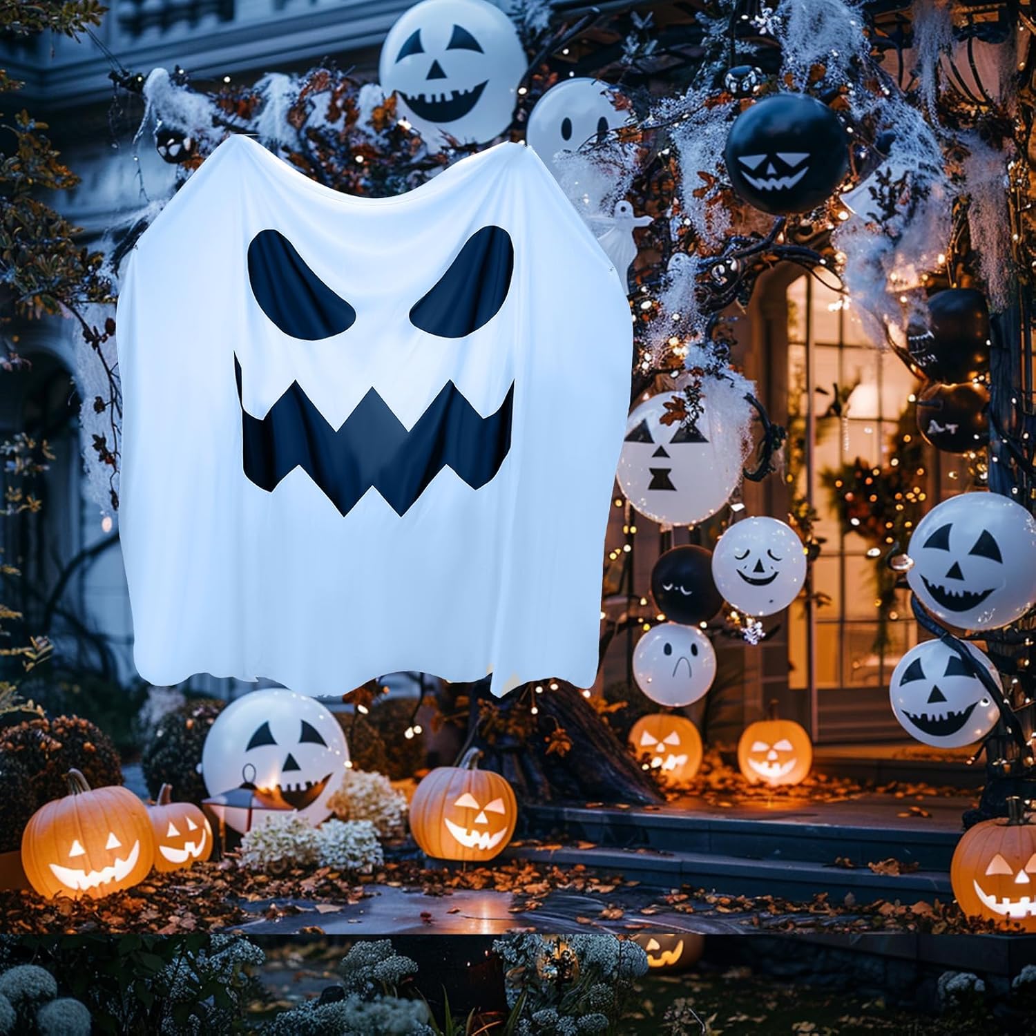 Juome Halloween Trunk or Treat Car Decorations Kit for SUV - Ghost Balloons and Banner Kits for Halloween Car Decorations Accessories Garage Outdoor Archway Decor, Halloween Party Decorations Supplies · v5