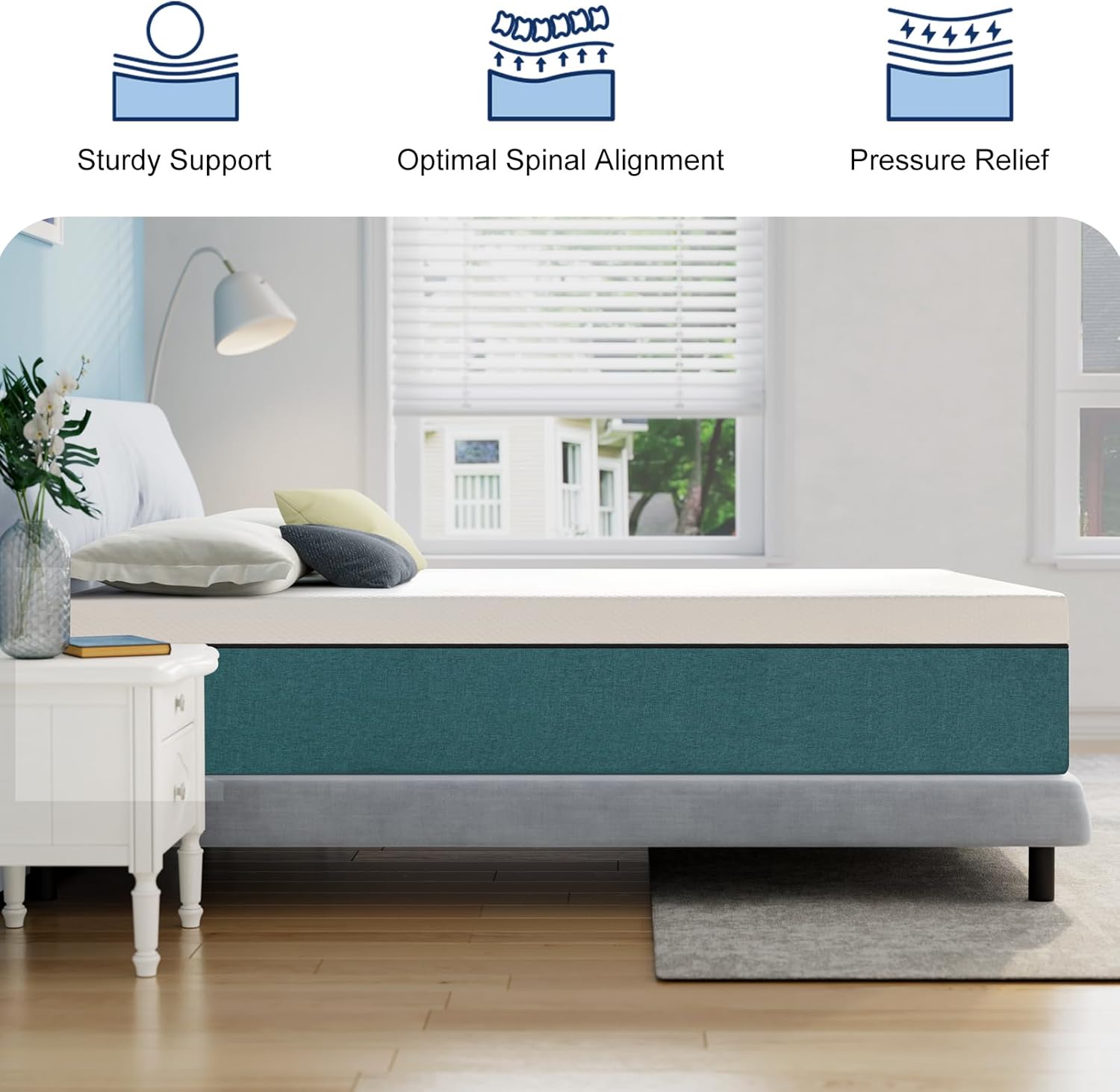 Lukace Full Mattress,12 Inches Full Size Memory Foam Mattress in a Box with Pressure Relief Sleep,No Fiberglass,Blue,54 X 75" X 12" · v2