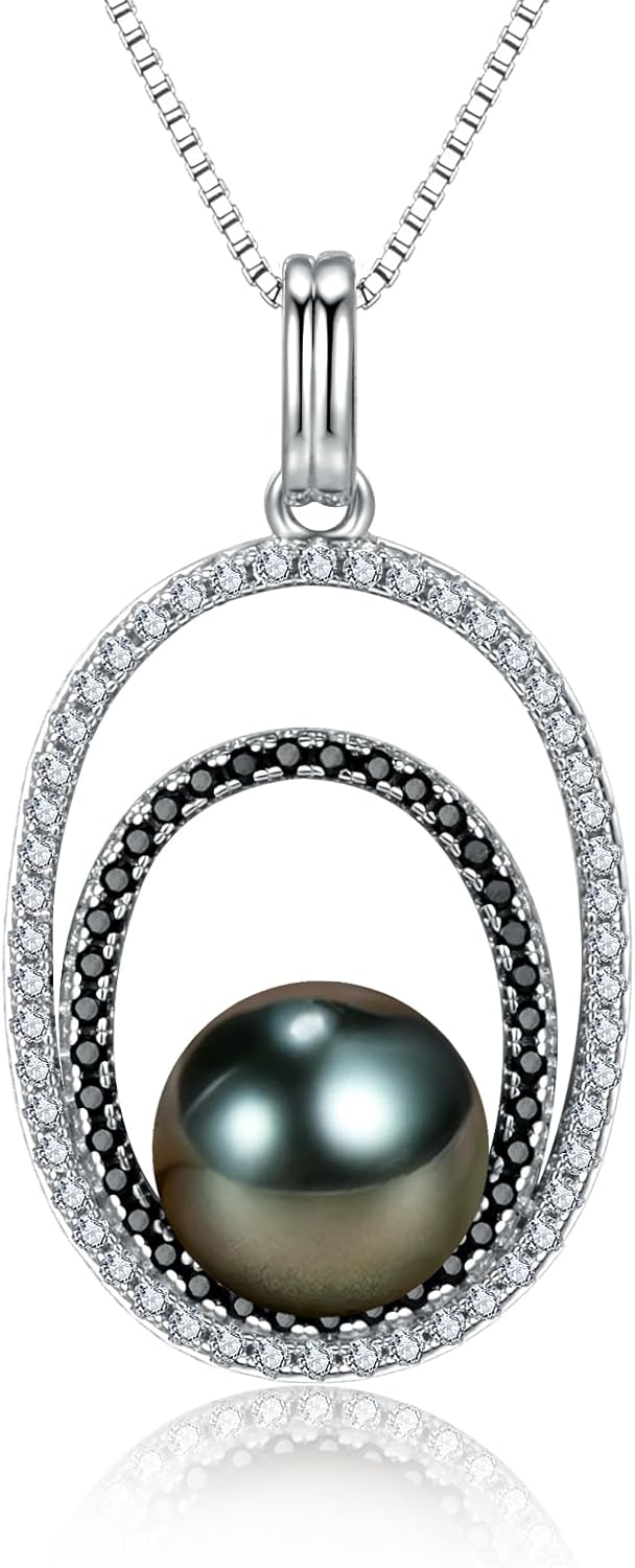 Gifts for Women Wife-Tahitian-Black-Pearl-Necklace-Gift for Wife Wedding Anniversary Birthday Jewelry-Girlfriend Her Mothers Day Gifts for Mom Women Valentines Day Christmas Day Gifts