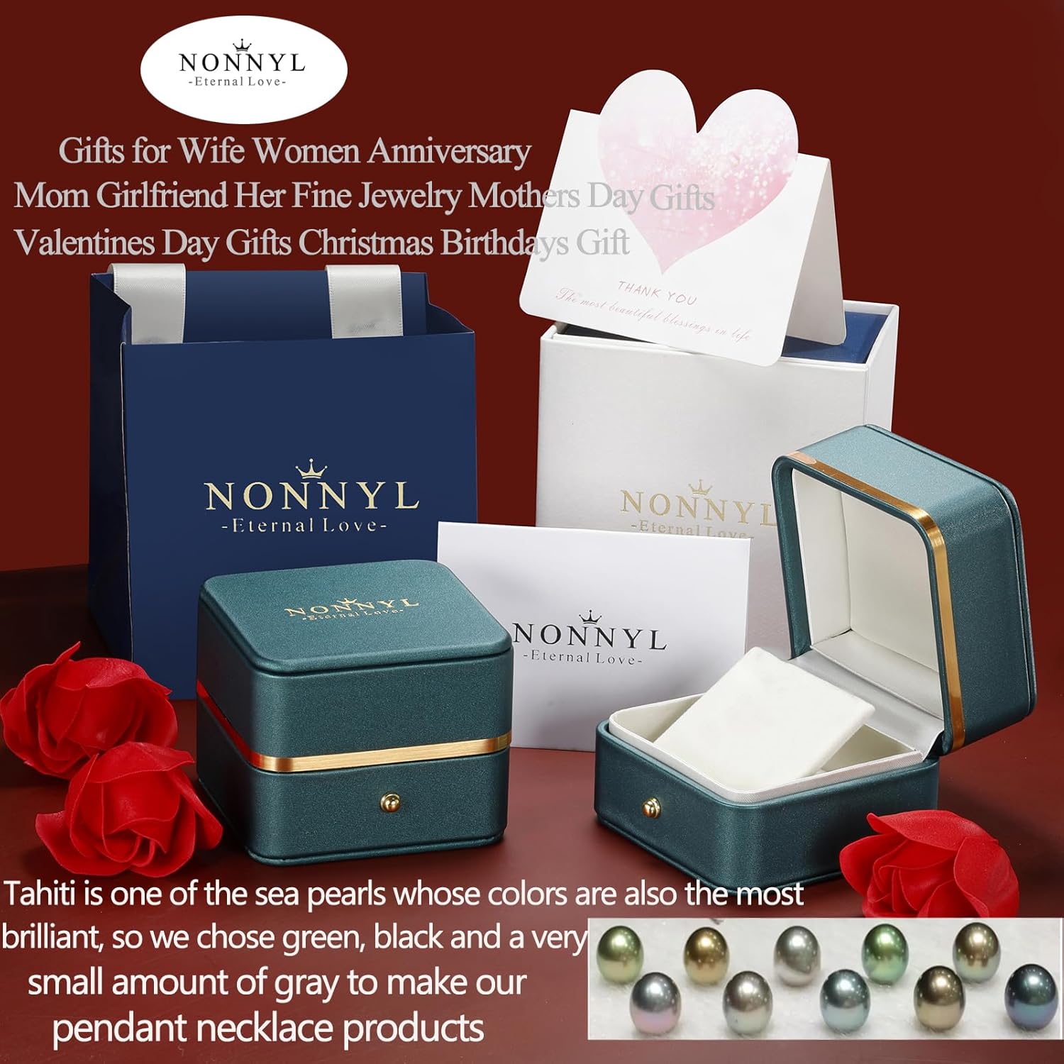Regali per donna, moglie, tahitiana, perla nera, collana, regalo per moglie, anniversario di matrimonio, gioielli di compleanno, fidanzata, festa della mamma, regali per mamma, donna, San Valentino, Natale