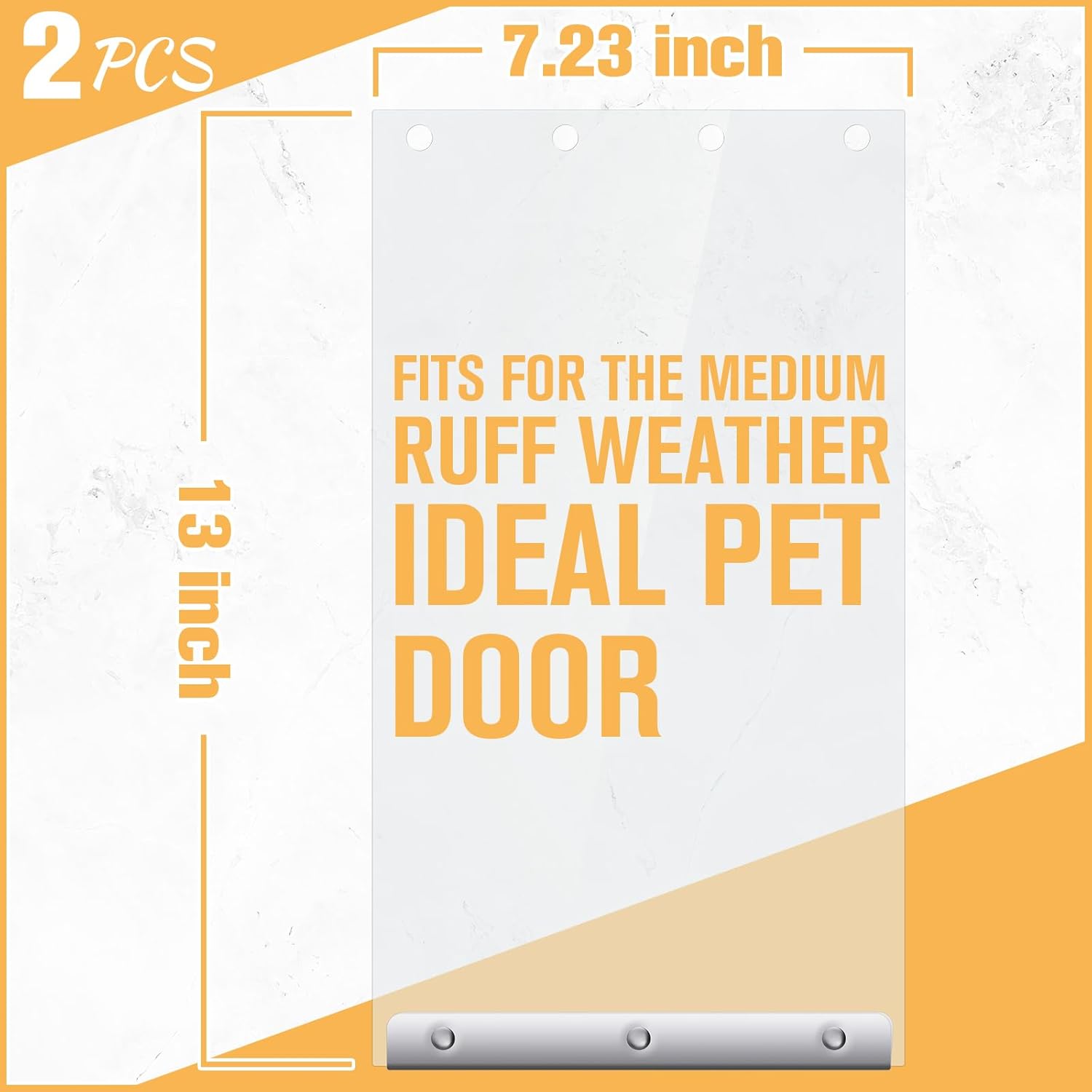 2 Pcs Dog Door Replacement Flaps Compatible with Ideal Ruff Weather Dog Door Model DSRWM 7.25 x 13 Inch M Clear Weatherproof Pet Dog Door Flap Home Supplies, Easy to Install · v2